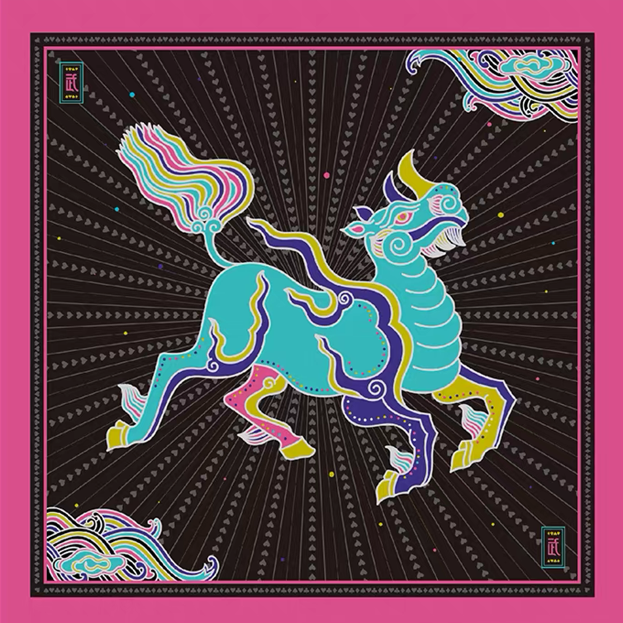 MASH UP ASIA Mythic Beast Heartburst Decorative Art Print, premium urban and streetwear designers apparel on PROJECTISR.com, MASH UP ASIA