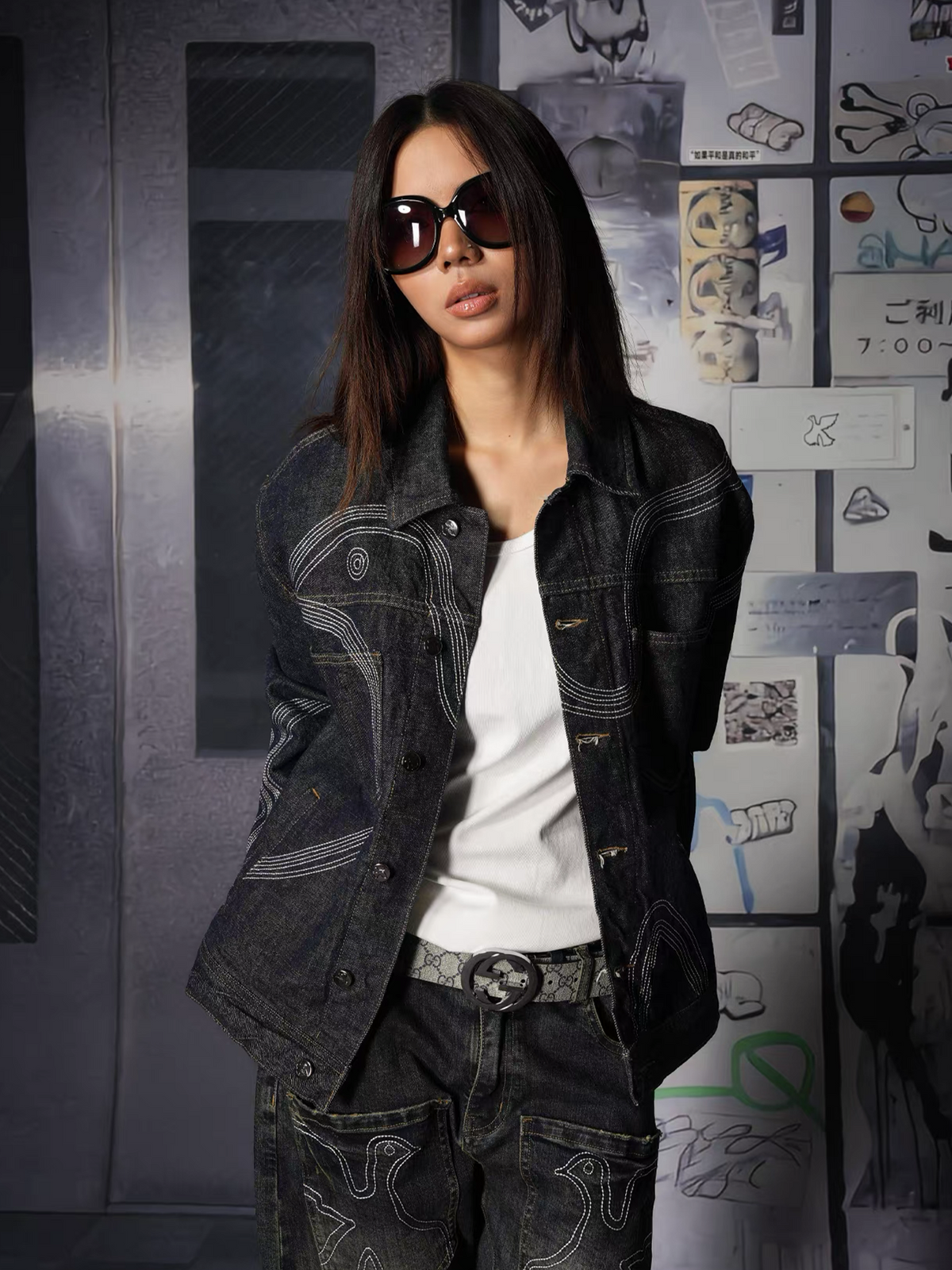 VINKID Raw Denim Paneled Lapel Jacket, premium urban and streetwear designers apparel on PROJECTISR.com, VINKID