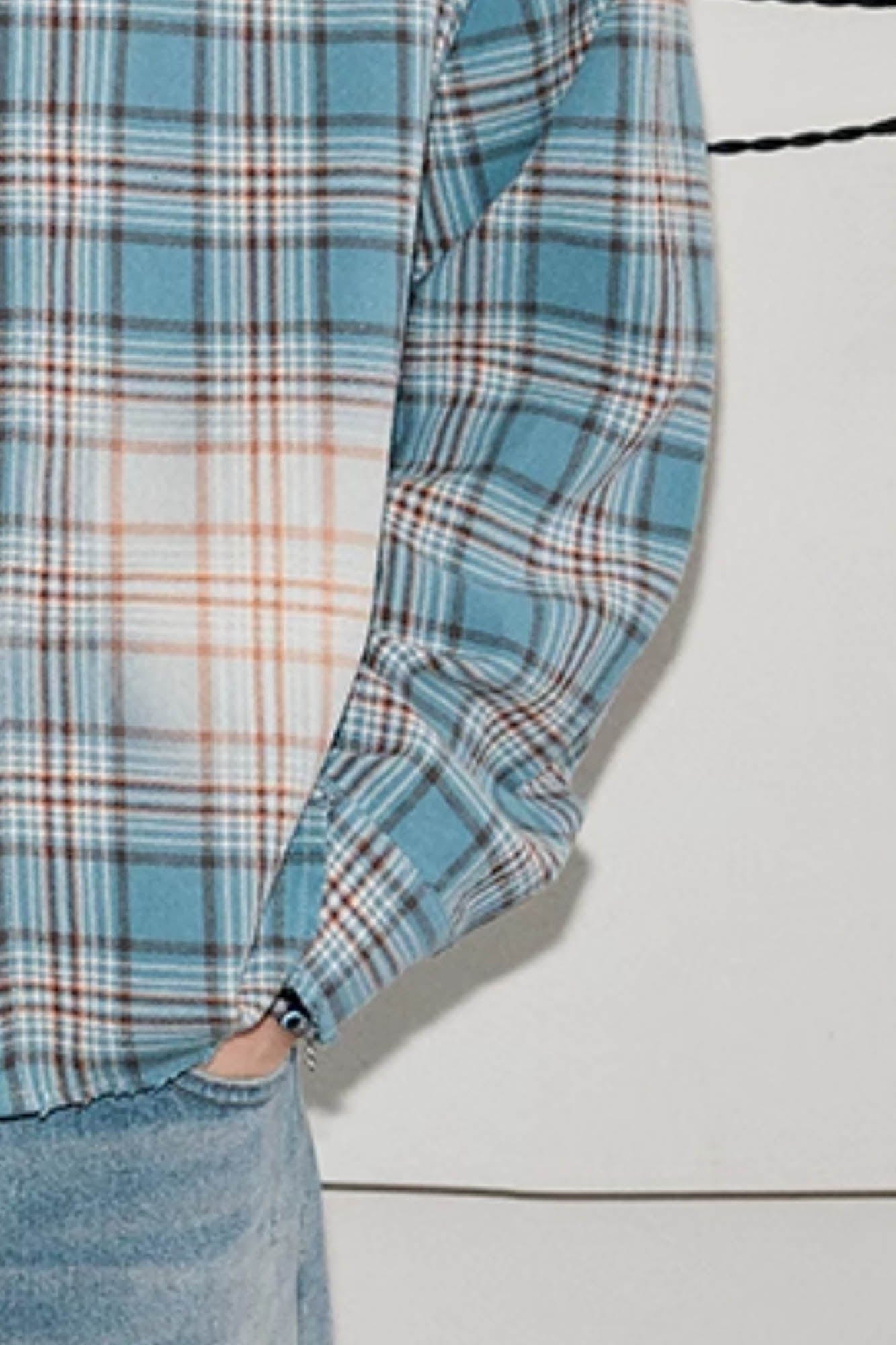 KREATE Faded Plaid Shirt, premium urban and streetwear designers apparel on PROJECTISR.com, KREATE