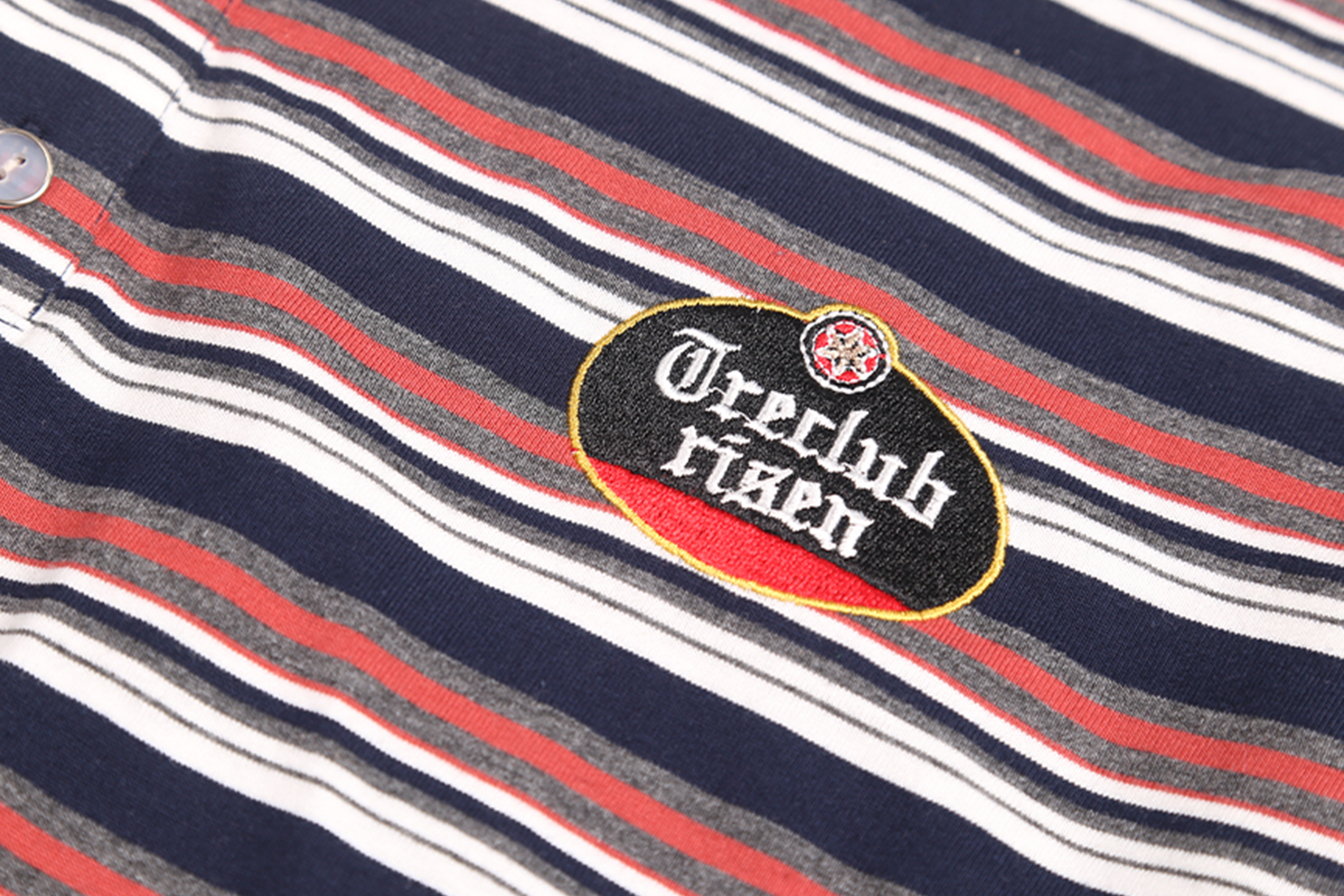 TRECLUB Embroidered Crest Contrast Striped Polo