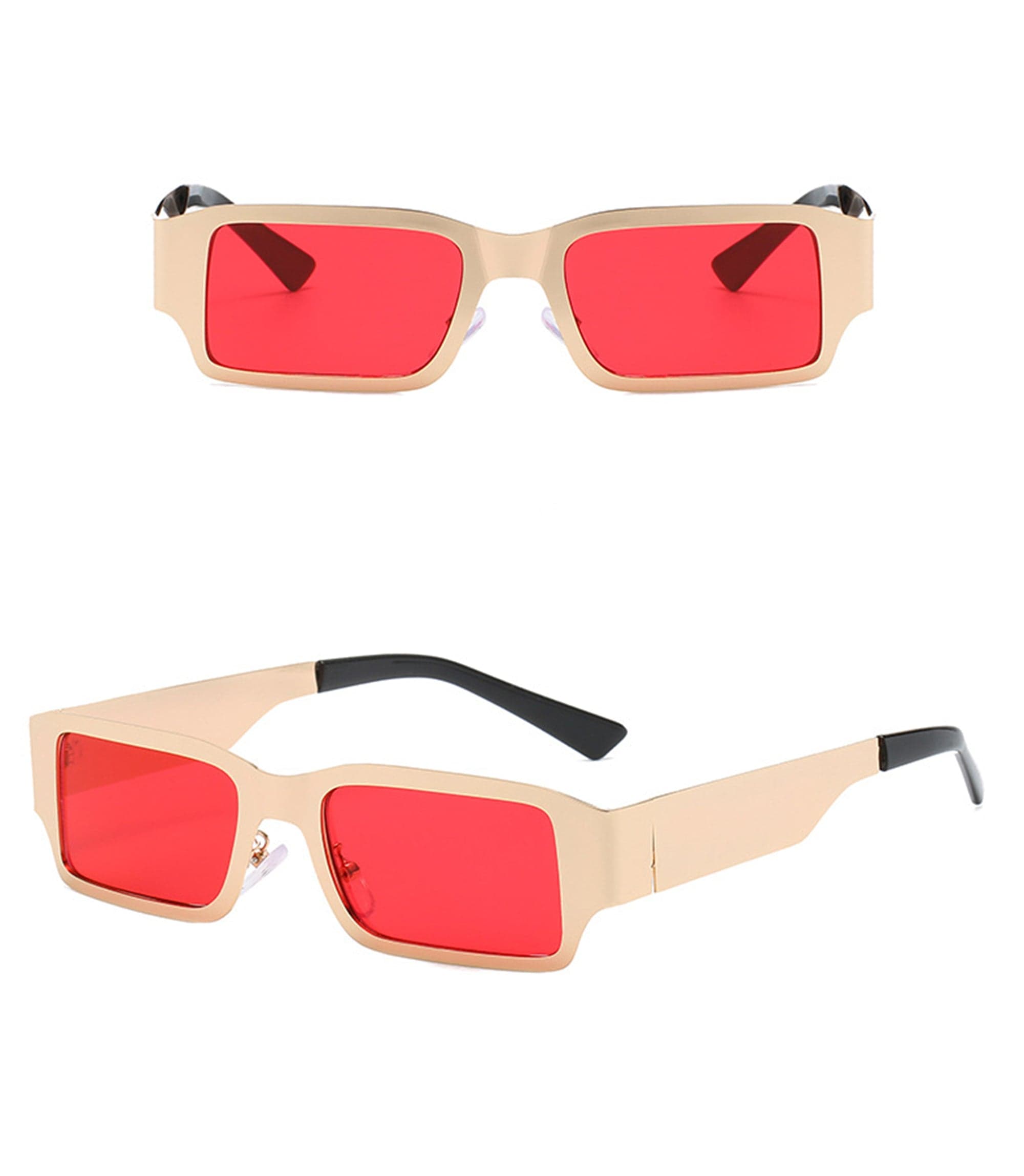 DAMAGE ASIA OPTICALS Metallic Square Frame Sunglasses, premium urban and streetwear designers apparel on PROJECTISR.com, DAMAGE ASIA