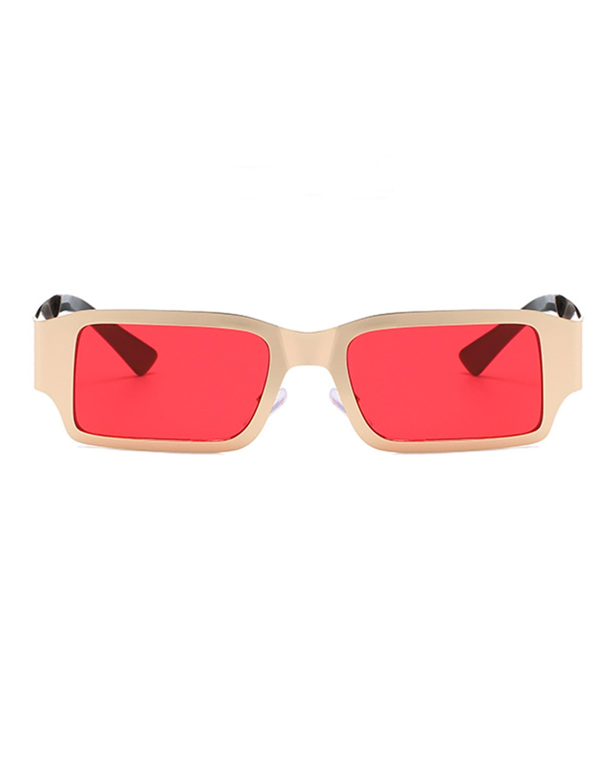 DAMAGE ASIA OPTICALS Metallic Square Frame Sunglasses, premium urban and streetwear designers apparel on PROJECTISR.com, DAMAGE ASIA