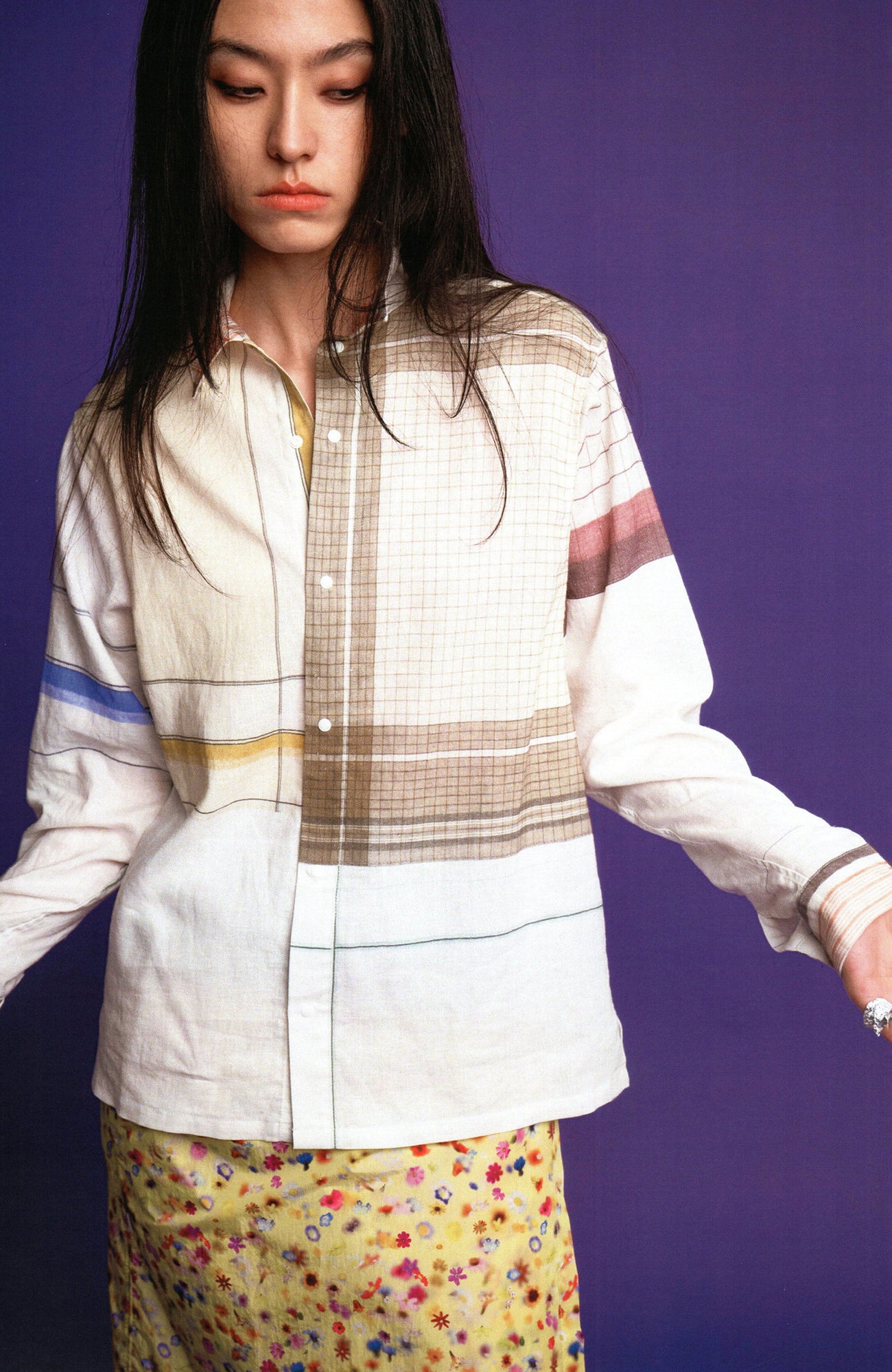 URBAN+FOREST Patchwork Plaid Shirt, premium urban and streetwear designers apparel on PROJECTISR.com, URBAN+FOREST