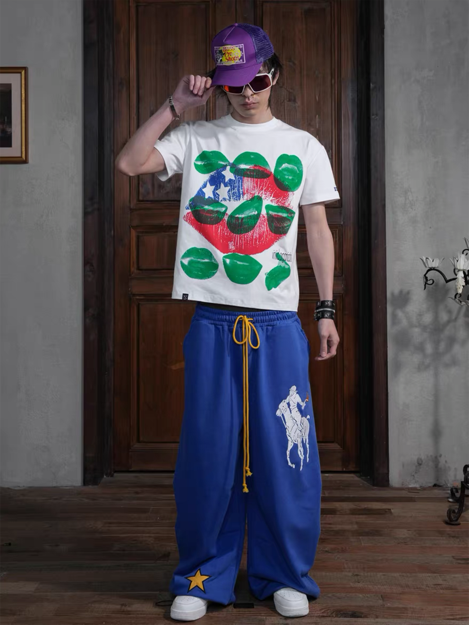 VINKID Contrast Lip Print T-Shirt