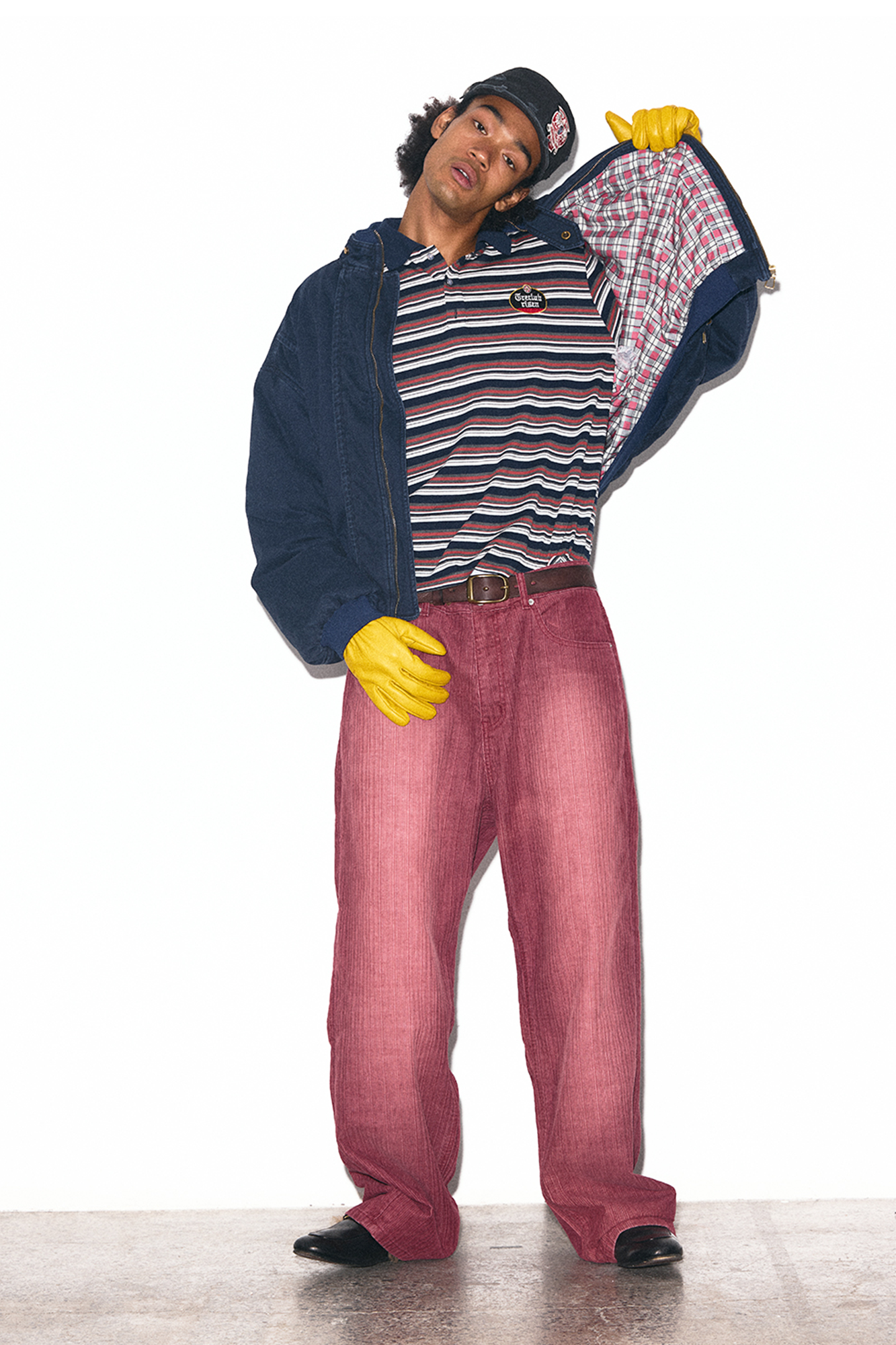 TRECLUB Check-Lined Mock-Neck Puffer Jacket