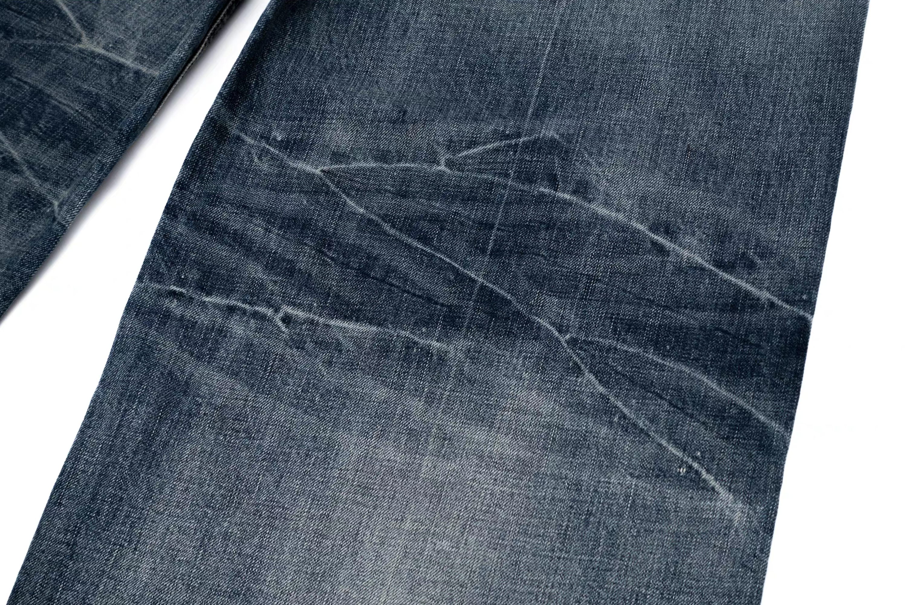 IN EXISTENCE x i Washed Lightning Fade Wide-Leg Jeans Blue, premium urban and streetwear designers apparel on PROJECTISR.com, IN EXISTENCE