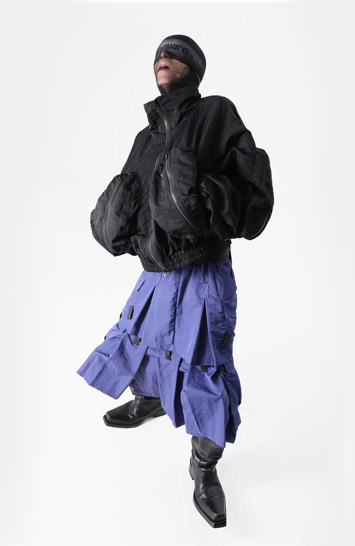 VANGUARDIA Large-Pocket Nylon Cropped Jacket