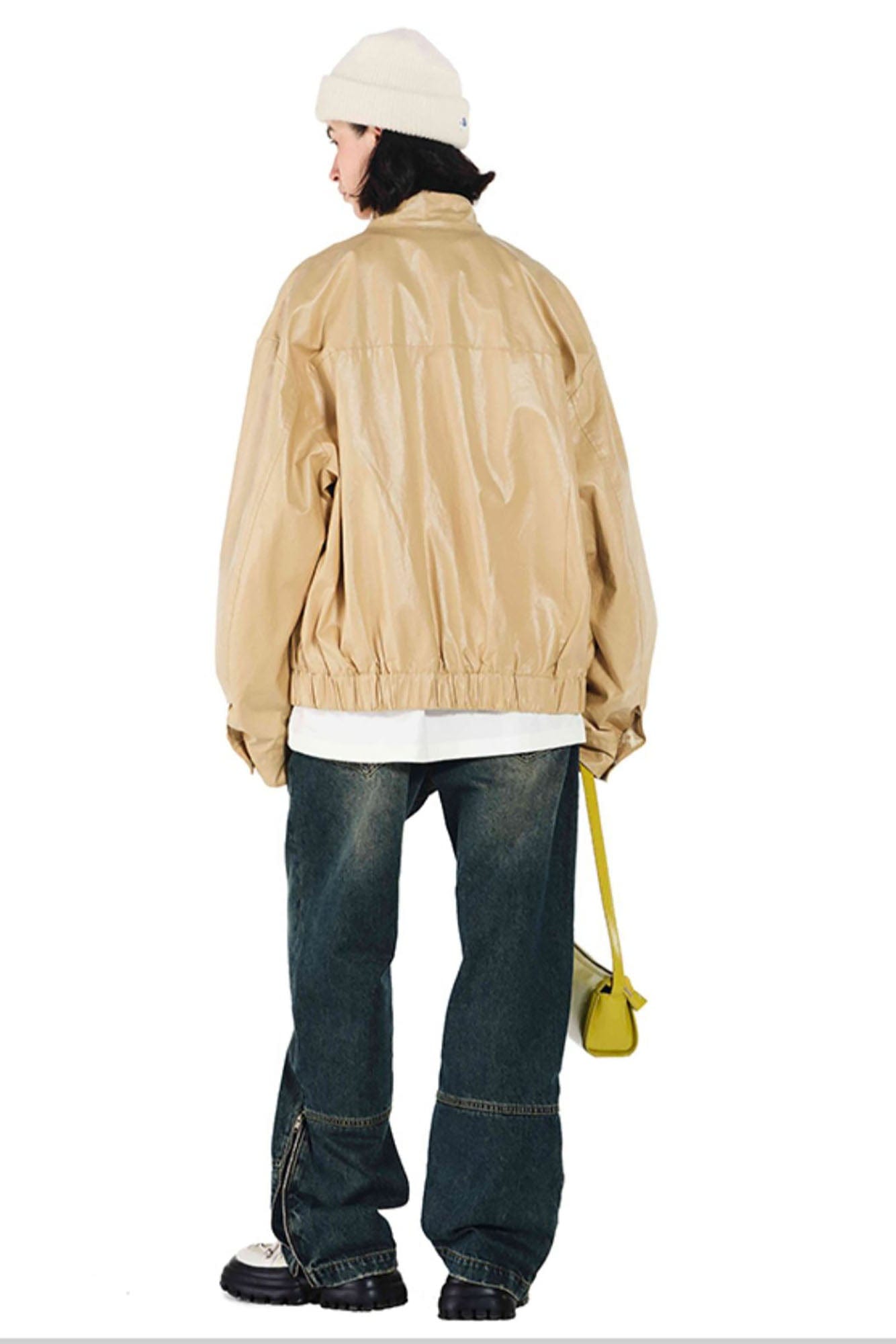 OVERLAPS Washed Knee-Seam Zippered Hem Jeans, premium urban and streetwear designers apparel on PROJECTISR.com, OVERLAPS