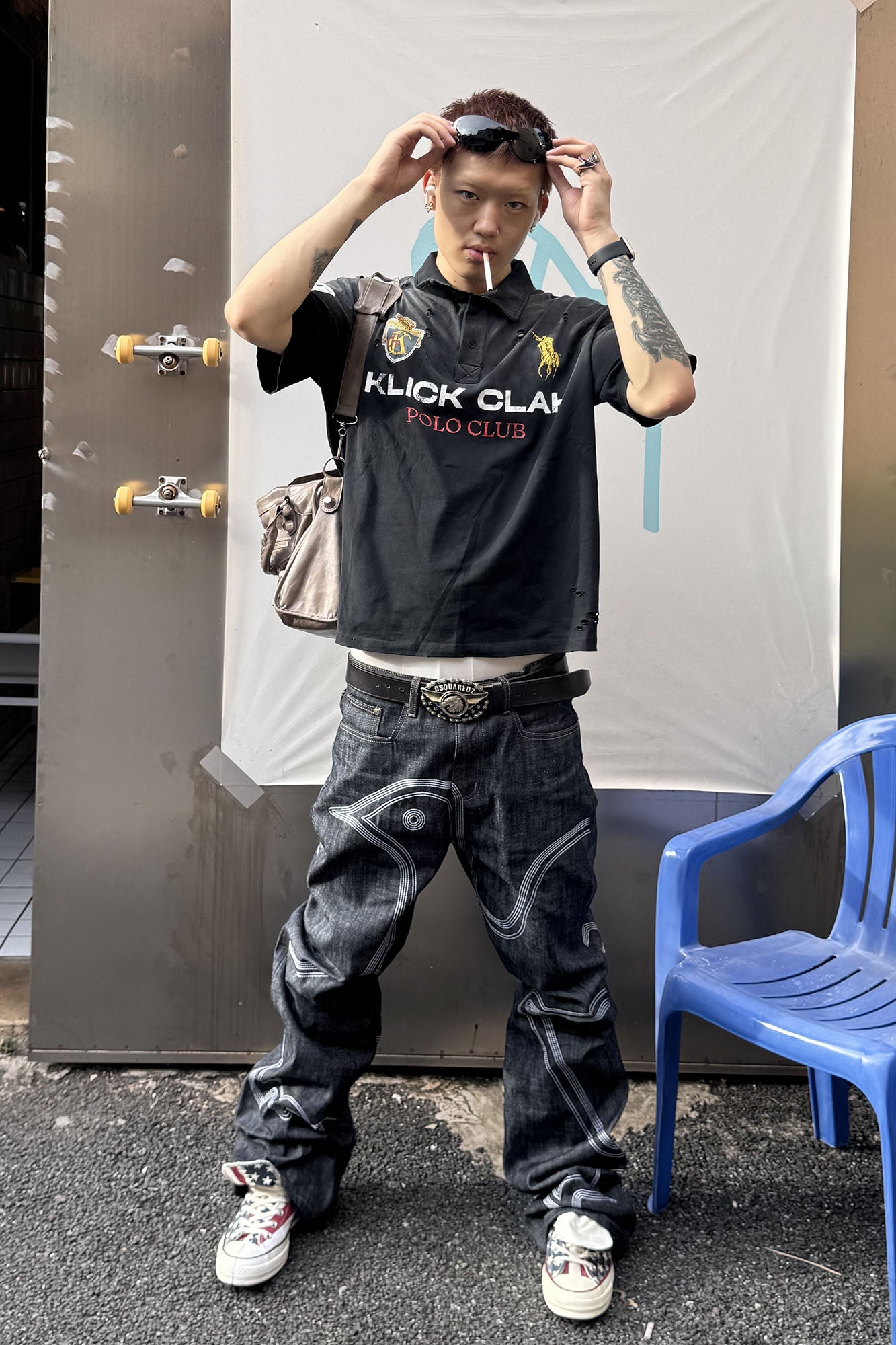 VINKID Embroidered Dove Stitched Selvedge Jeans, premium urban and streetwear designers apparel on PROJECTISR.com, VINKID