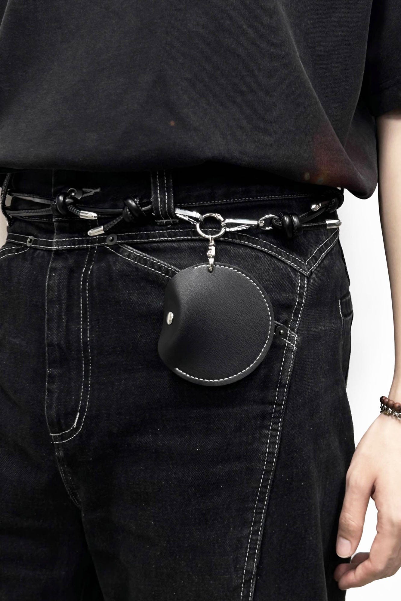 ALVNG AR ANTS Multi-Way Faux Leather Orb Pouch, premium urban and streetwear designers apparel on PROJECTISR.com, ALVNG AR ANTS