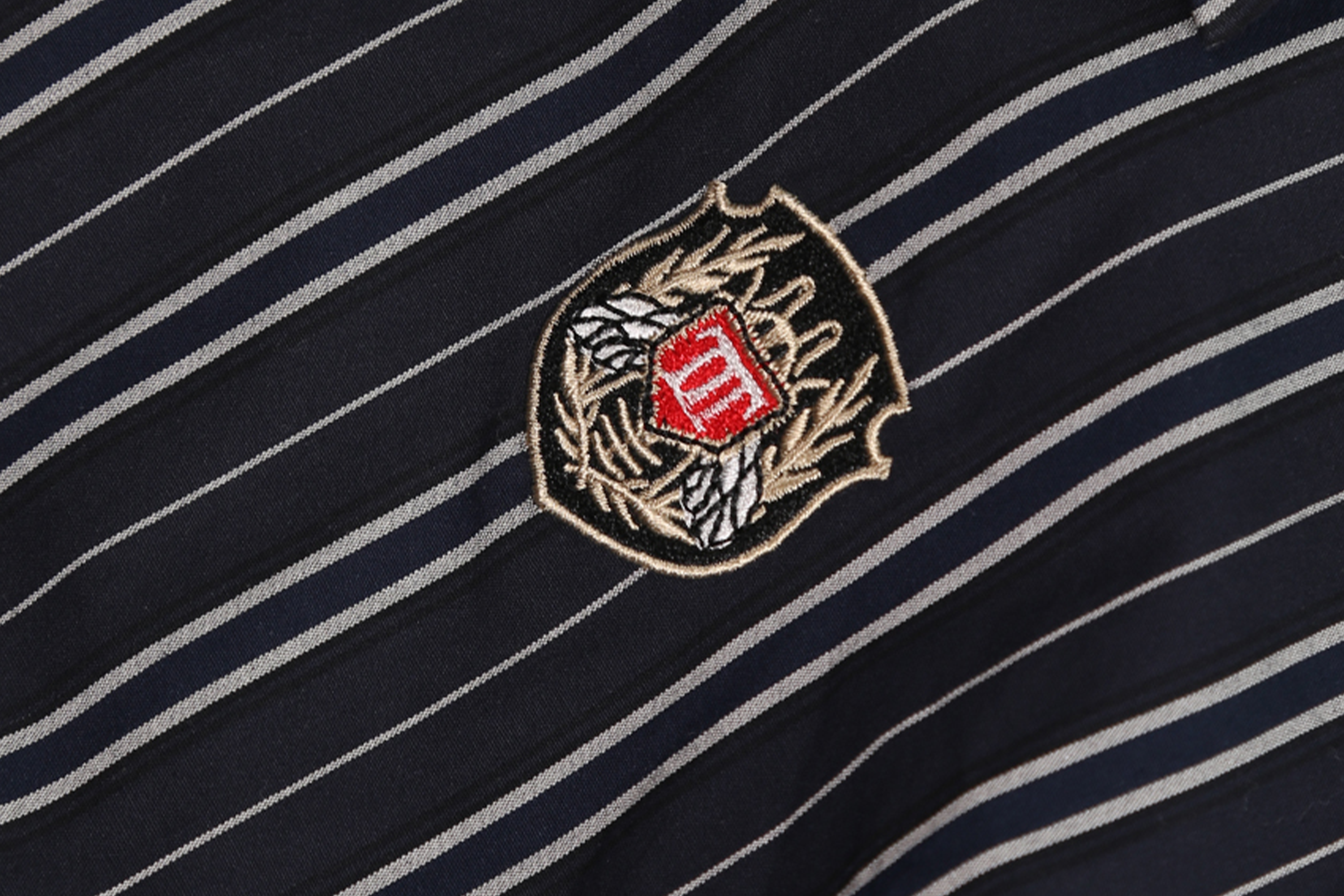 TRECLUB Striped Embroidered Drawstring-Waist Shirt