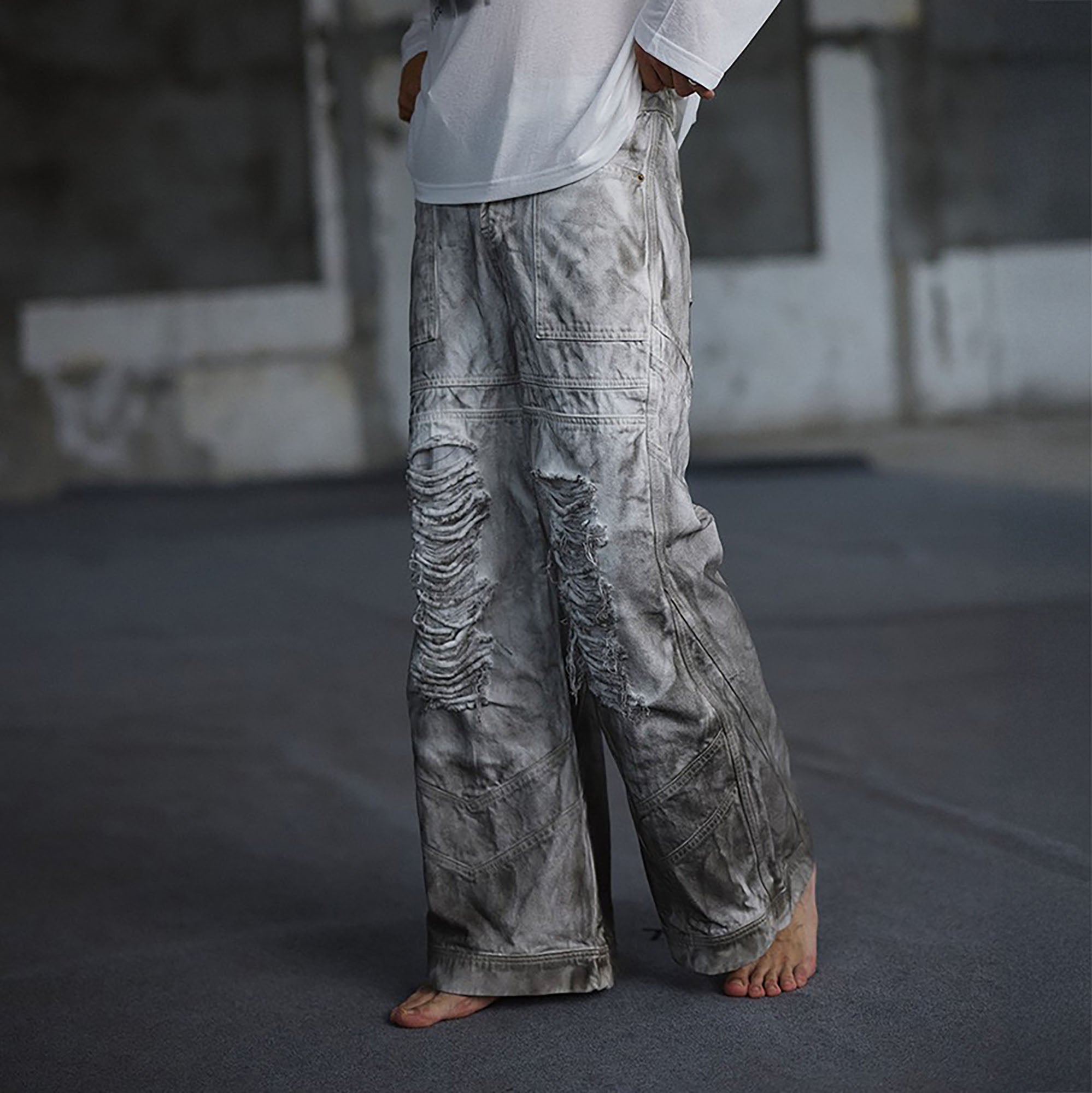 RECOVER ZONE Dirty Fit Ravaged Panel Jeans