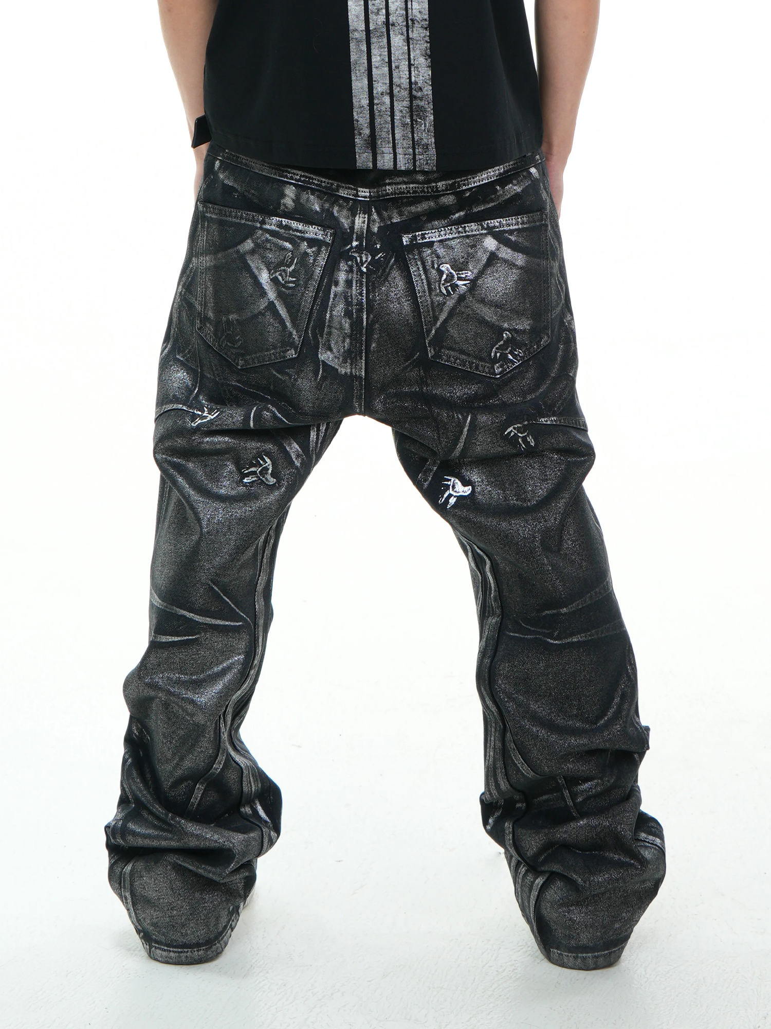 VINKID Coated Pigeon Graphic Jeans