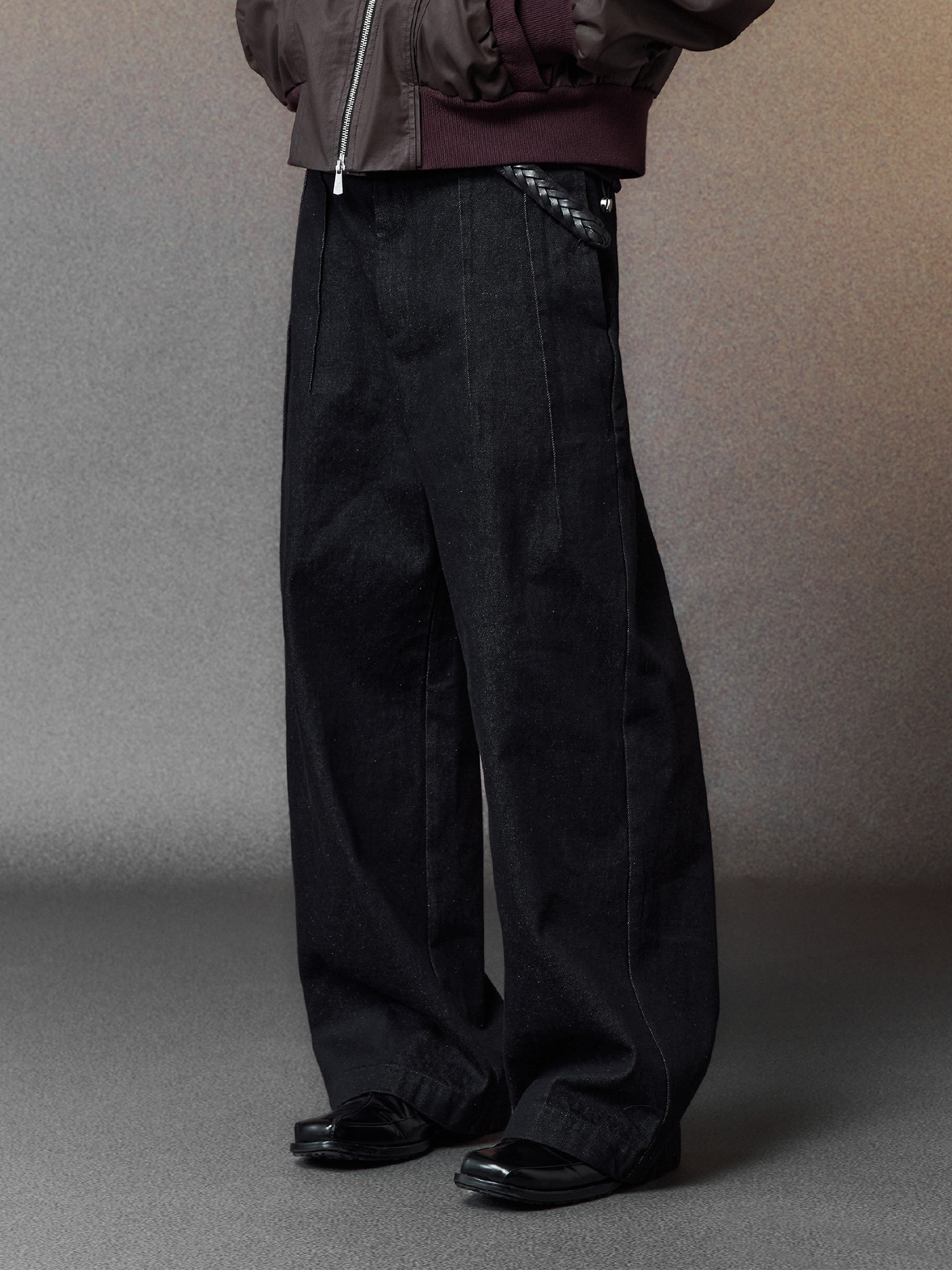 ALVNG AR ANTS Pleated Straight-Leg Denim Trousers, premium urban and streetwear designers apparel on PROJECTISR.com, ALVNG AR ANTS