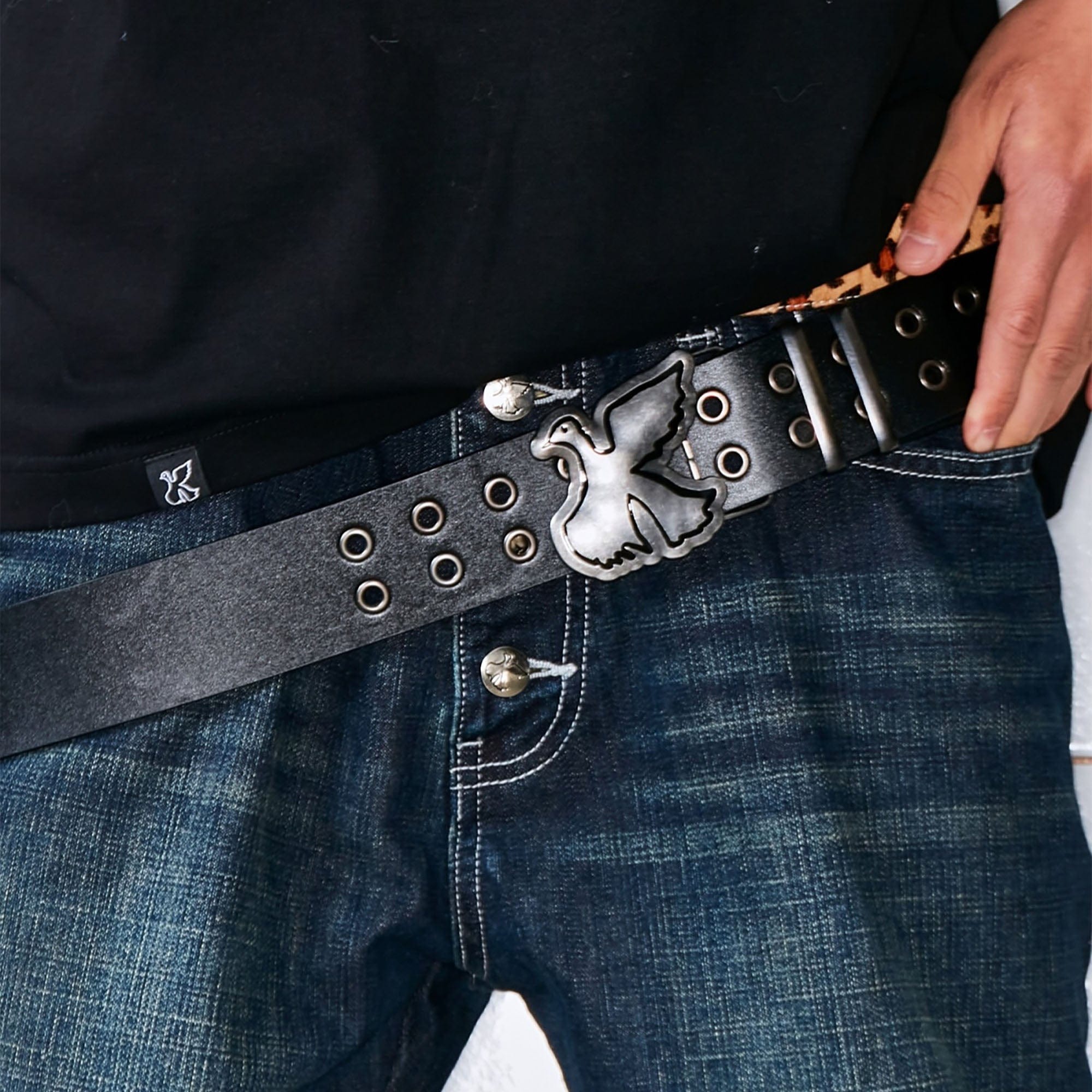 VINKID Peace Dove Buckle Belt, premium urban and streetwear designers apparel on PROJECTISR.com, VINKID
