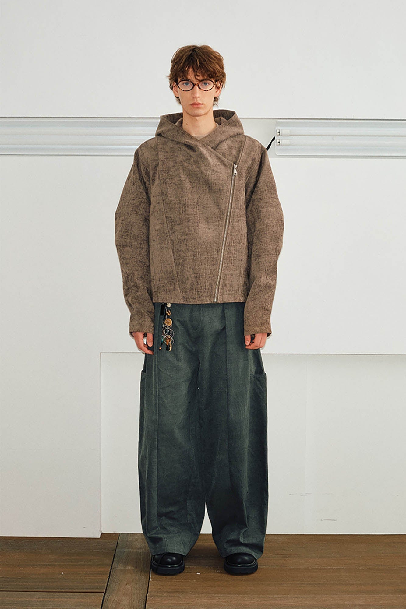 KREATE Asymmetrical Zipper Hooded Jacket, premium urban and streetwear designers apparel on PROJECTISR.com, KREATE