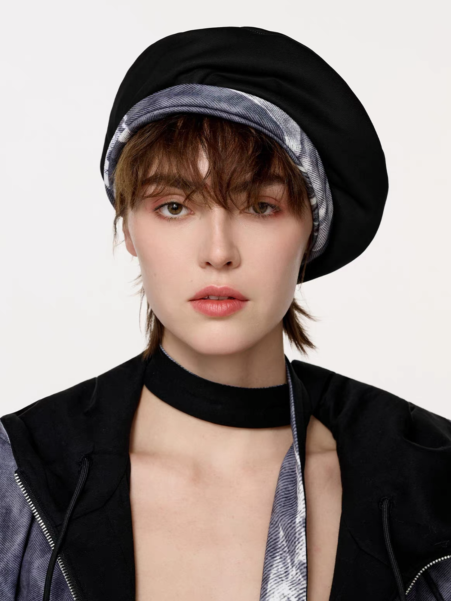 TIWILLTANG Abstract Reversible Graphic Beret