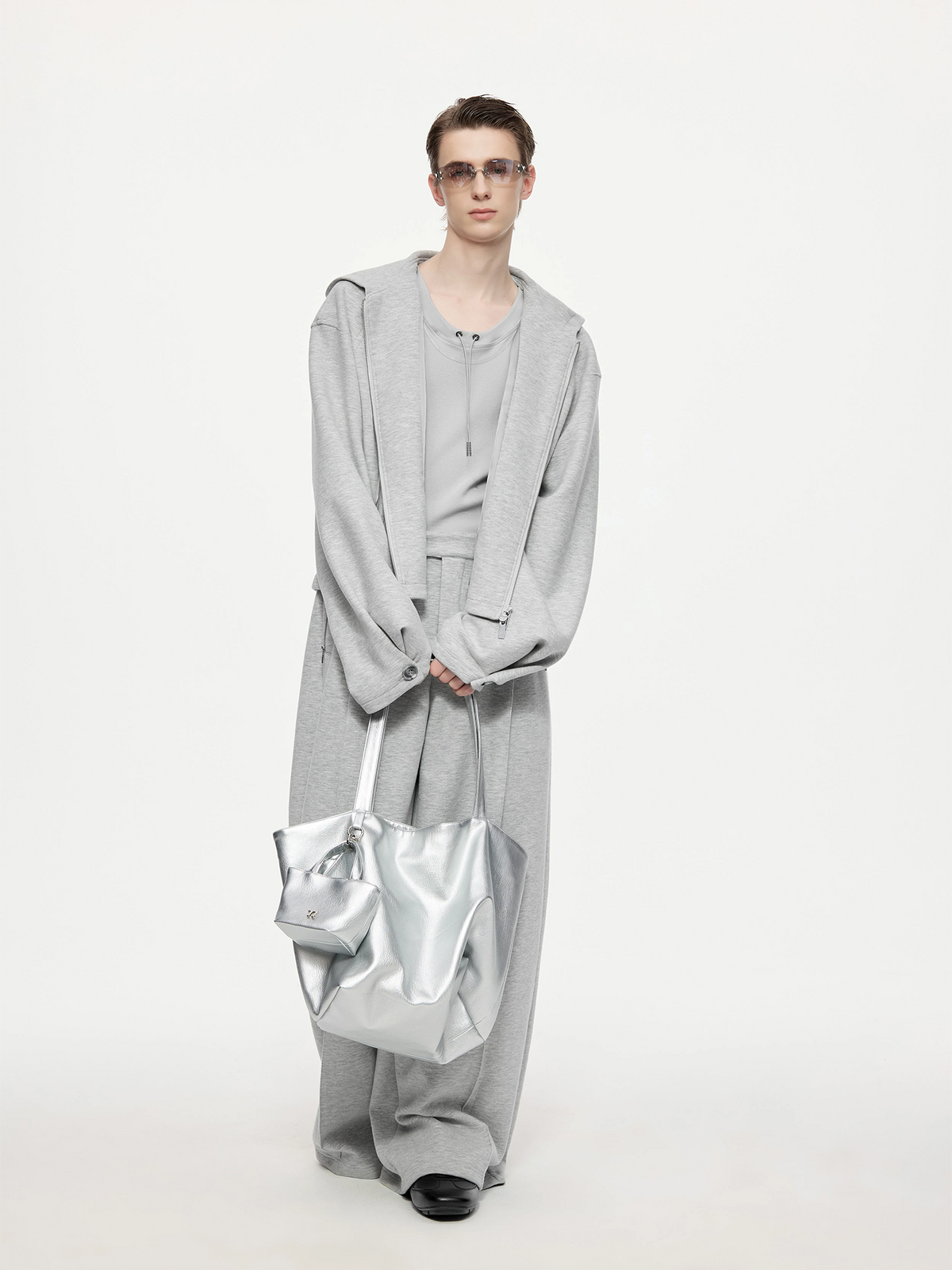 TIWILLTANG Structured Hooded Cropped Sweatshirt