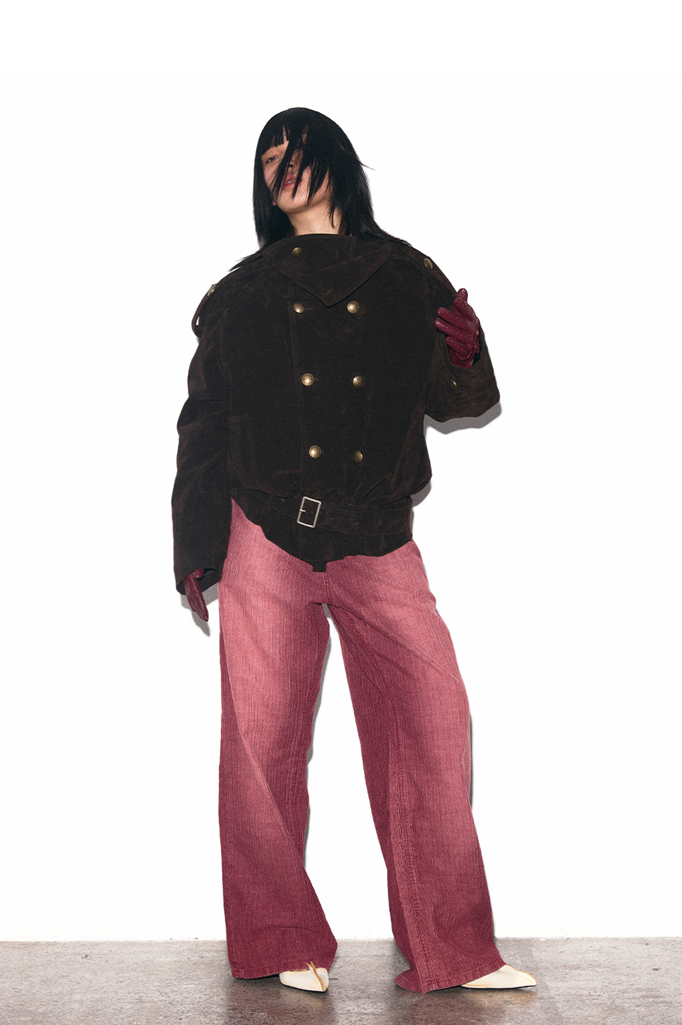 TRECLUB Velvet Double-Breasted Short Trench Jacket, premium urban and streetwear designers apparel on PROJECTISR.com, TRECLUB