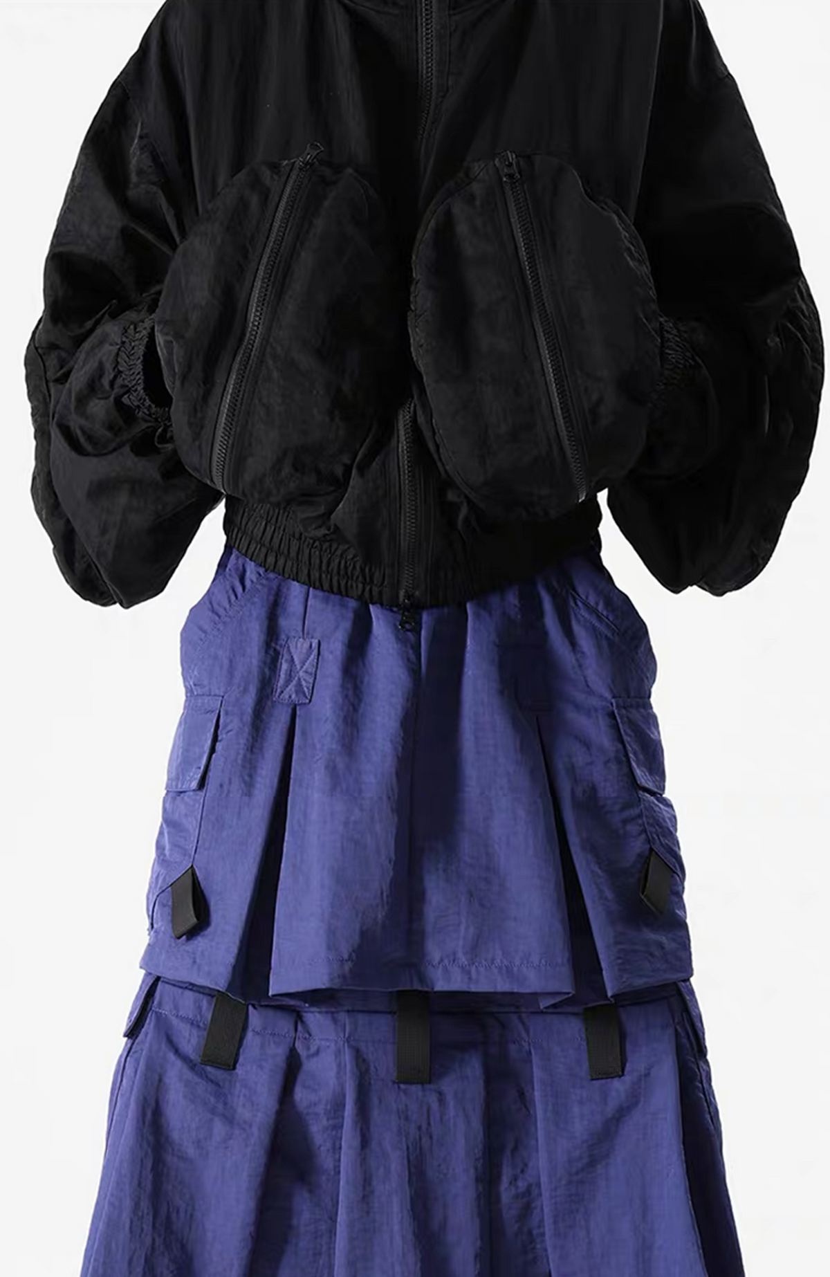 VANGUARDIA Large-Pocket Nylon Cropped Jacket