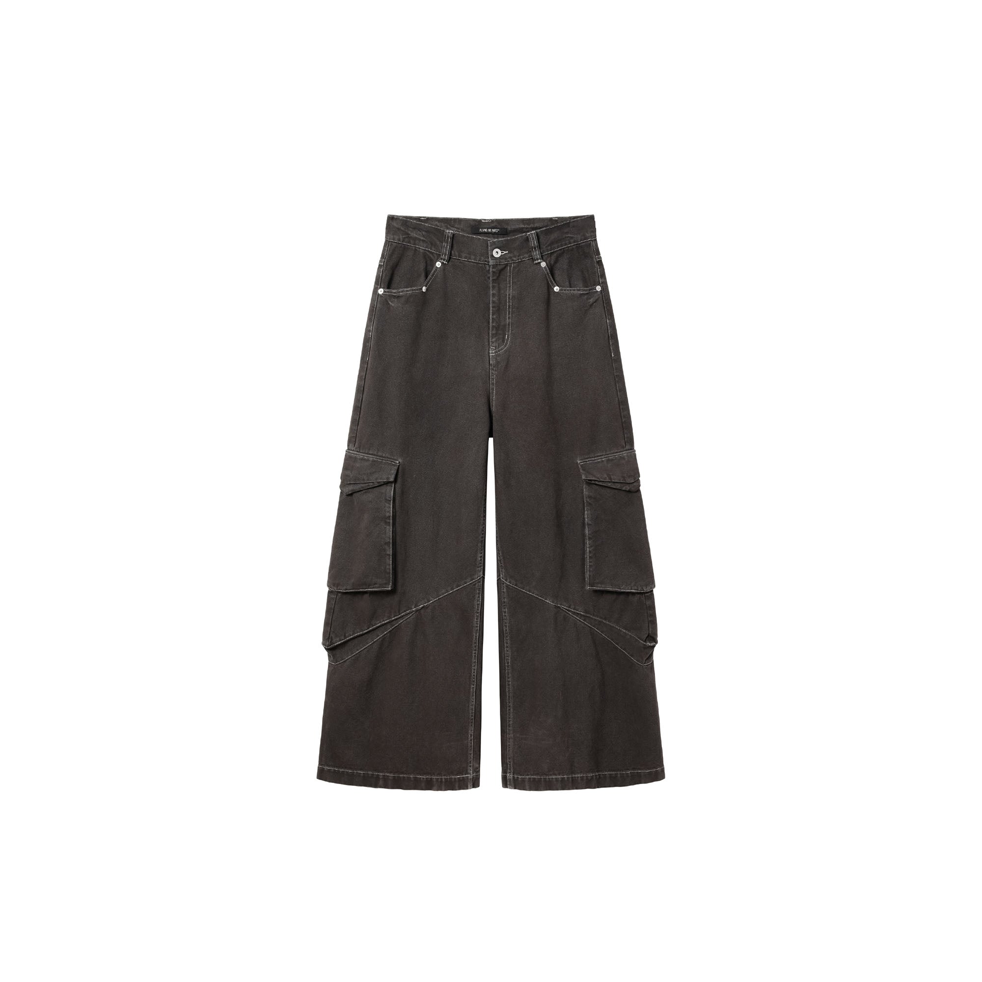 ALVNG AR ANTS Washed Big Pockets Wide-Leg Cargo Pants