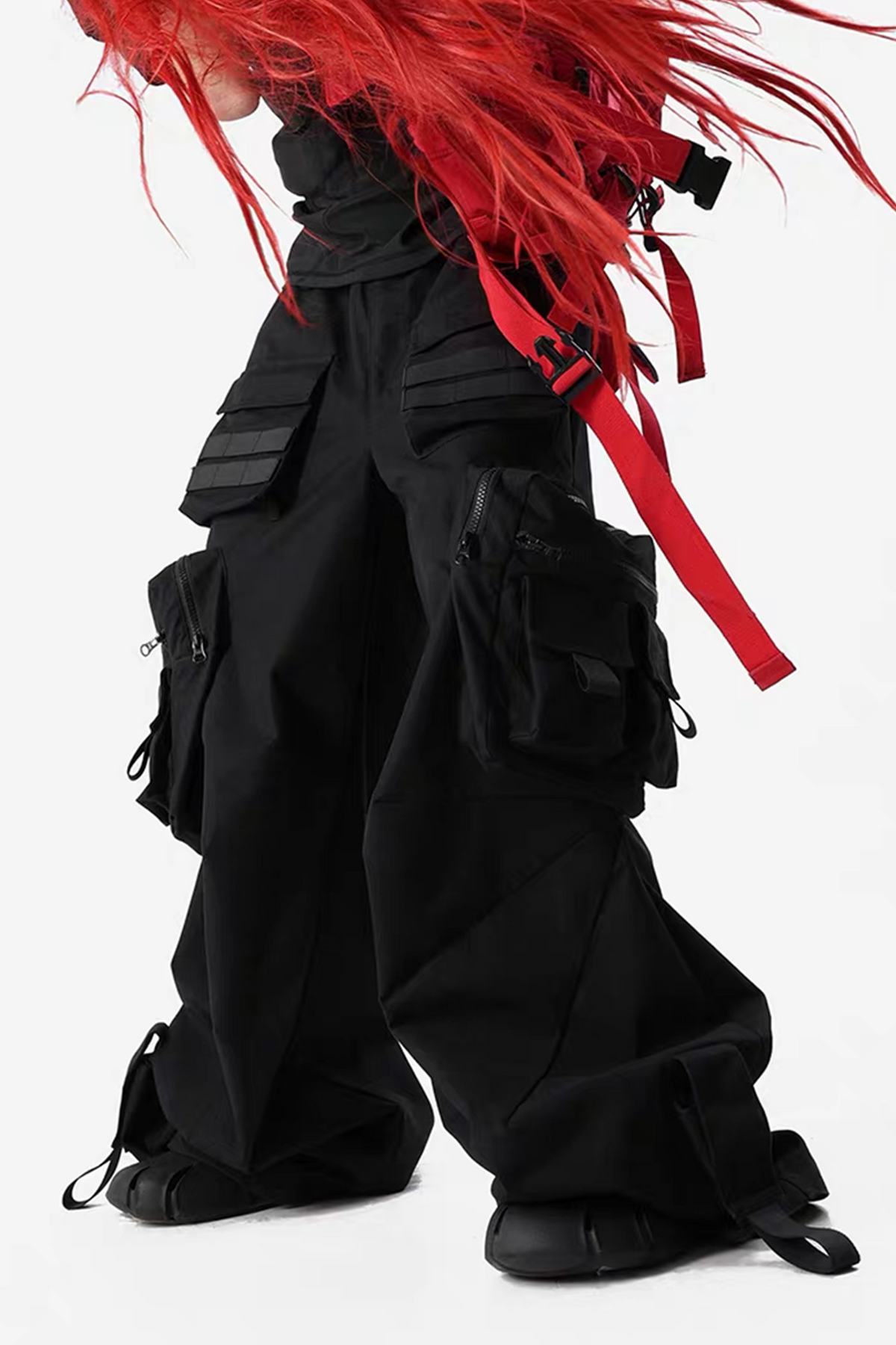 VANGUARDIA Multi-Pocket Flare Cargo Pants