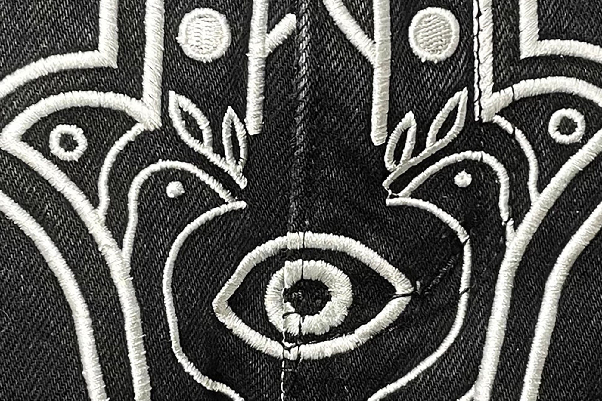 VINKID Hamsa Embroidered Double-Layer Ripped Stacked Jeans, premium urban and streetwear designers apparel on PROJECTISR.com, VINKID