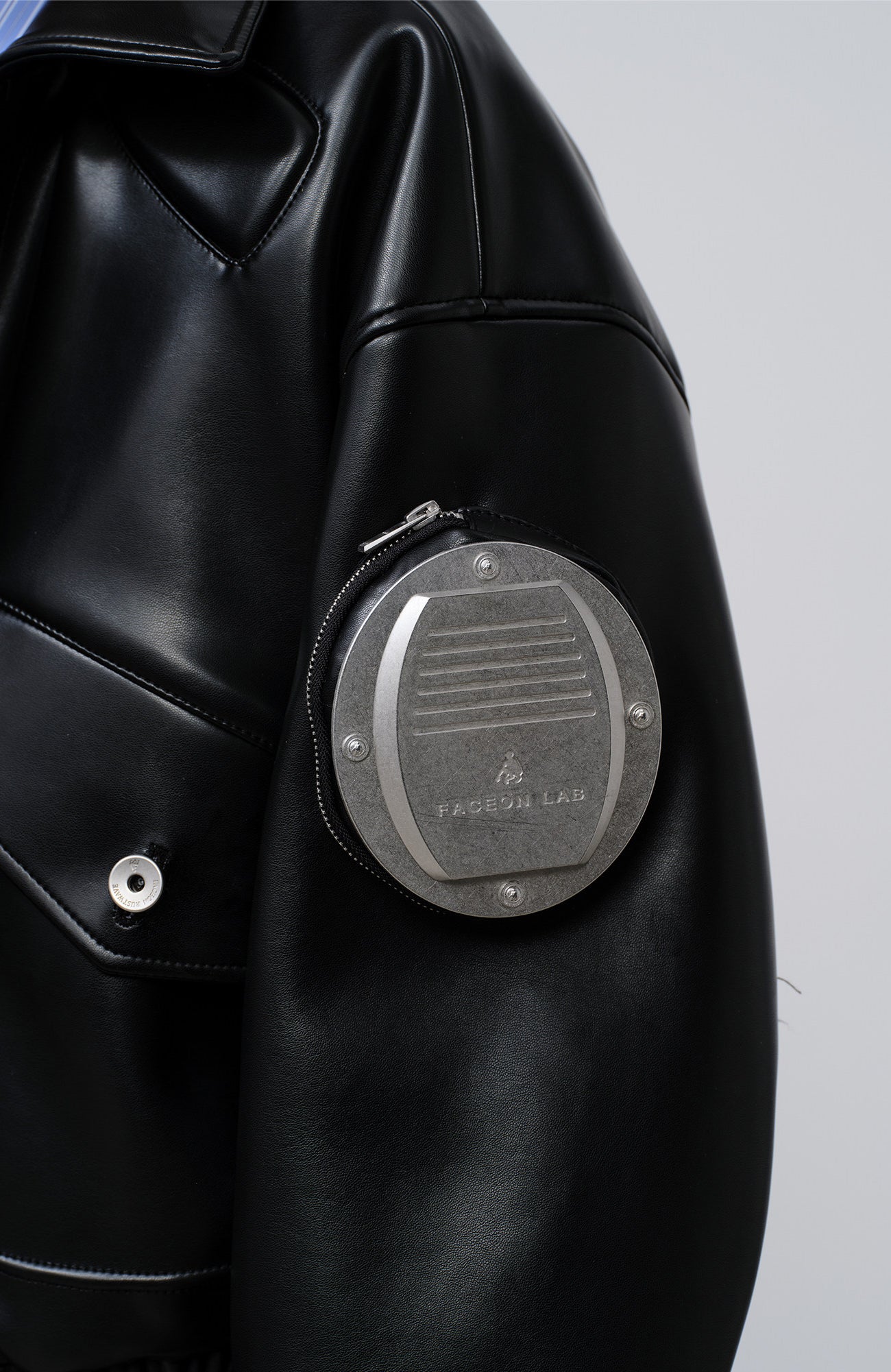 FACEONLAB Arm-Patched Bomber Oversized Jacket, premium urban and streetwear designers apparel on PROJECTISR.com, FACEONLAB