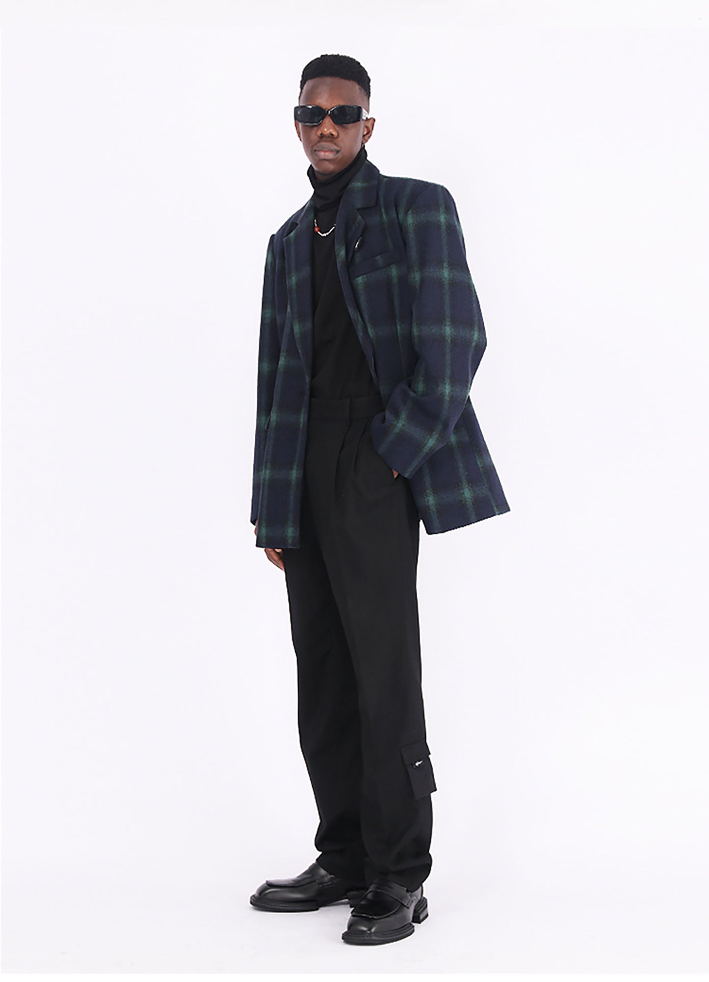ASSEEN Deconstructed Plaid Wool-Blend Oversized Blazer, premium urban and streetwear designers apparel on PROJECTISR.com, ASSEEN