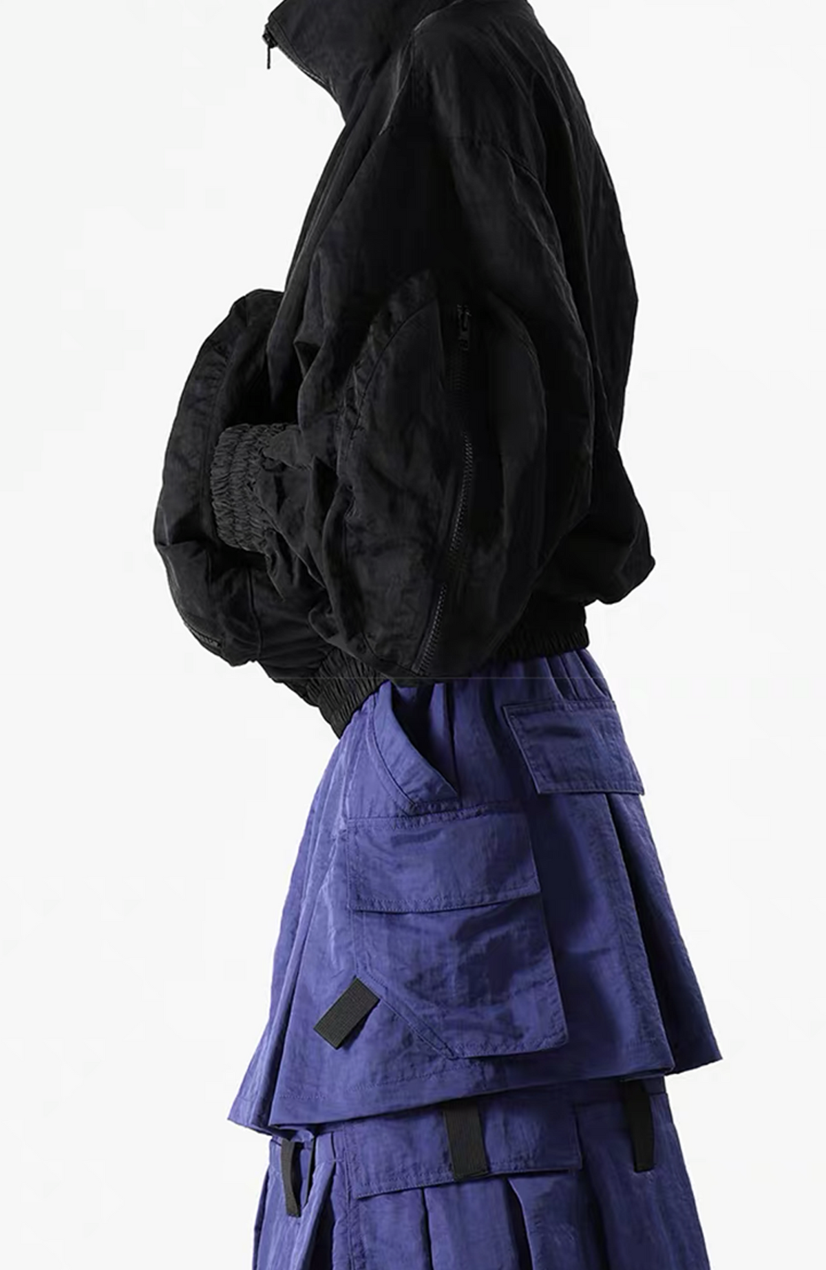 VANGUARDIA Large-Pocket Nylon Cropped Jacket