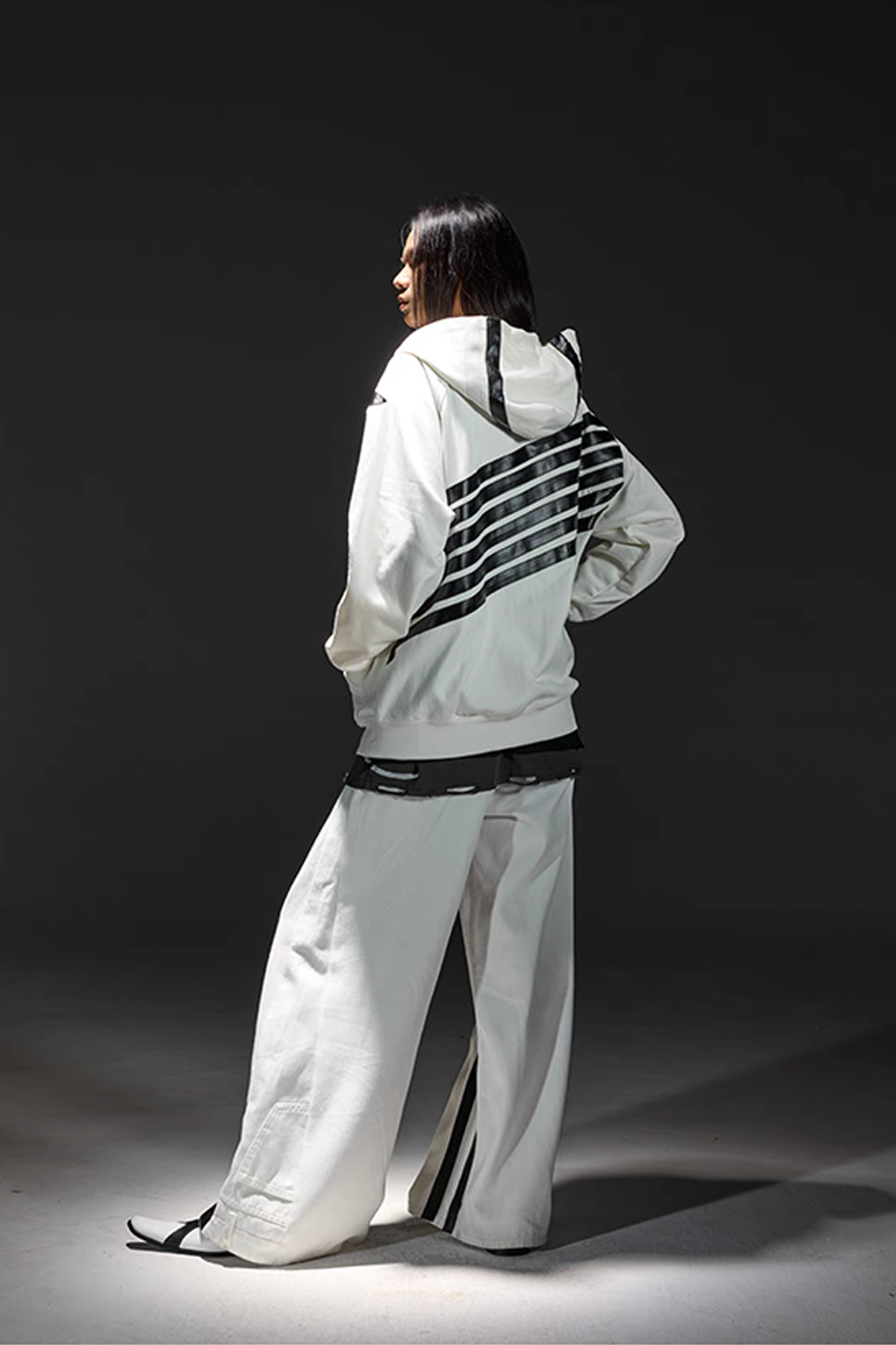 NOTHINGNESS WORLD Four-Stripe Zip-Up Hoodie, premium urban and streetwear designers apparel on PROJECTISR.com, NOTHINGNESS WORLD