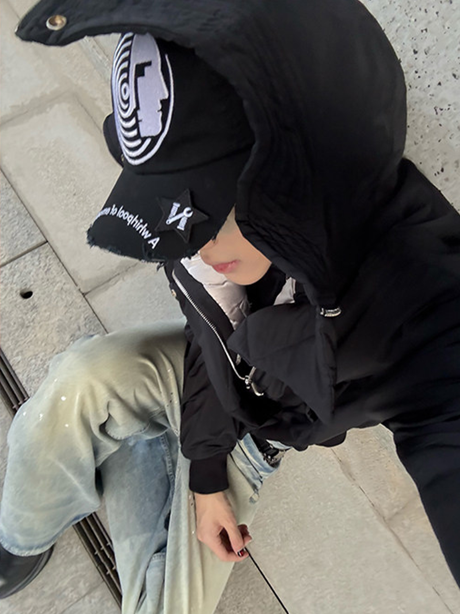 NOTHINGNESS WORLD Distressed Embroidered LOGO Dad Cap, premium urban and streetwear designers apparel on PROJECTISR.com, NOTHINGNESS WORLD