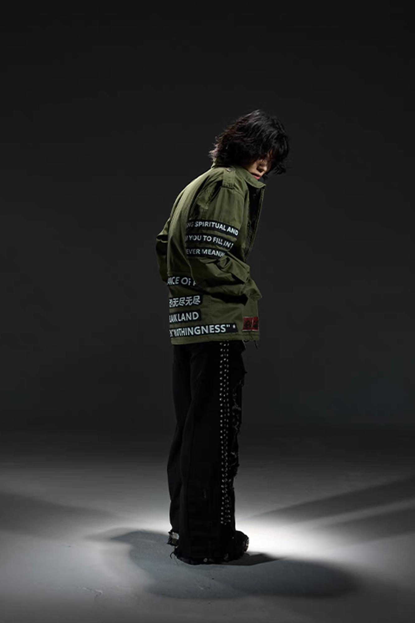 NOTHINGNESS WORLD Slogan Patchwork Multi-Pocket Utility Jacket, premium urban and streetwear designers apparel on PROJECTISR.com, NOTHINGNESS WORLD