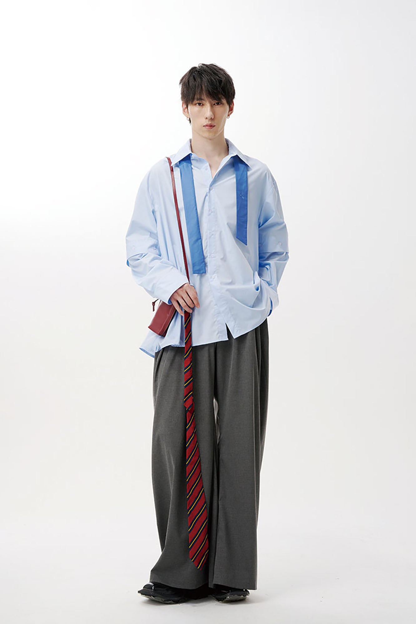 TUIMU Cross Tie Detachable Sleeve Shirt, premium urban and streetwear designers apparel on PROJECTISR.com, TUIMU