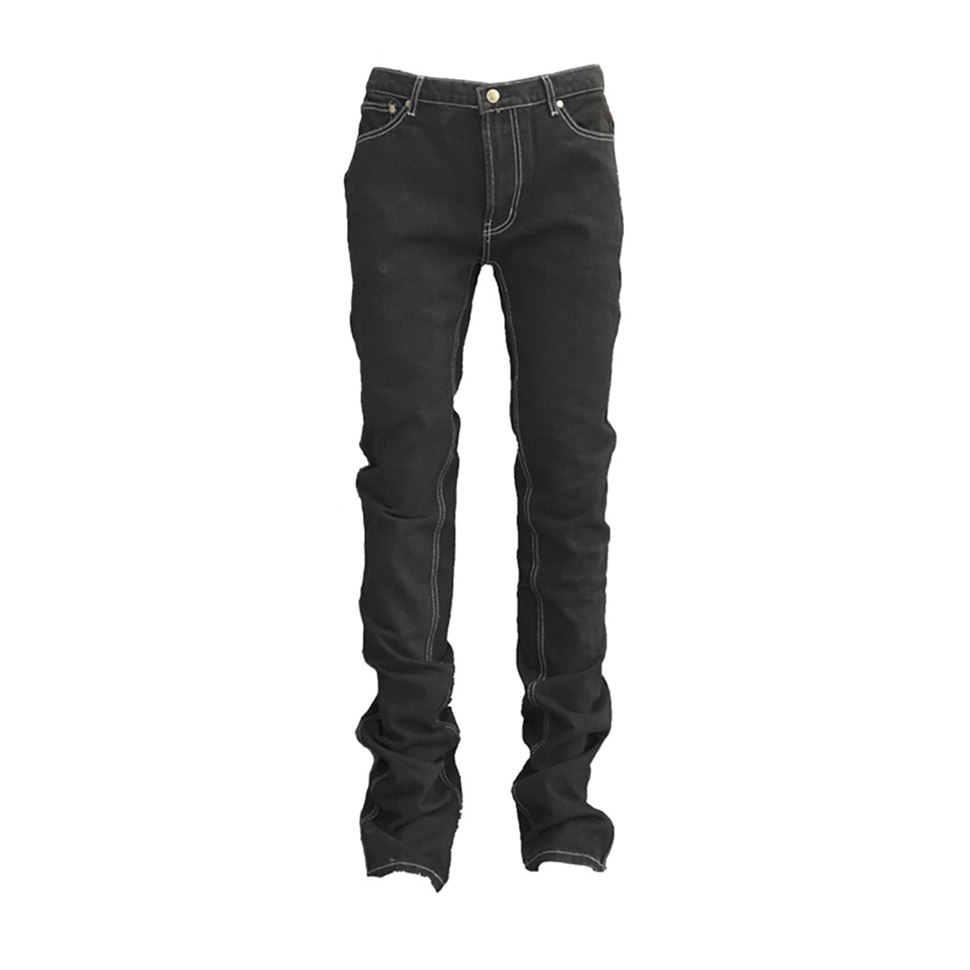 VINKID Embroidered Contrast Stitch Stacked Skinny Jeans, premium urban and streetwear designers apparel on PROJECTISR.com, VINKID
