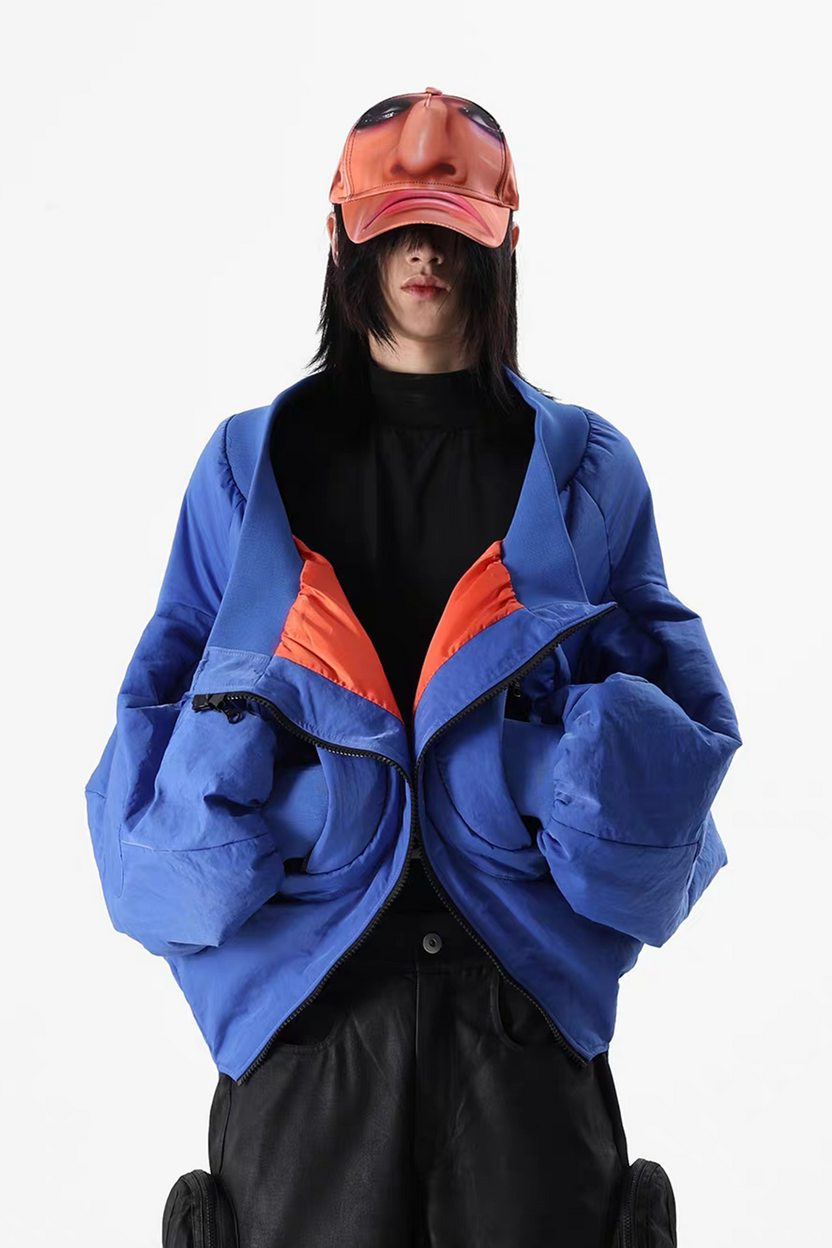 VANGUARDIA Multi-Pocket Hooded Nylon Puffer Jacket
