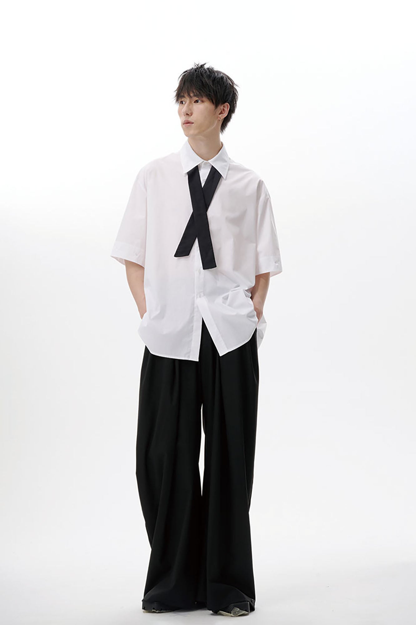 TUIMU Cross Tie Detachable Sleeve Shirt, premium urban and streetwear designers apparel on PROJECTISR.com, TUIMU