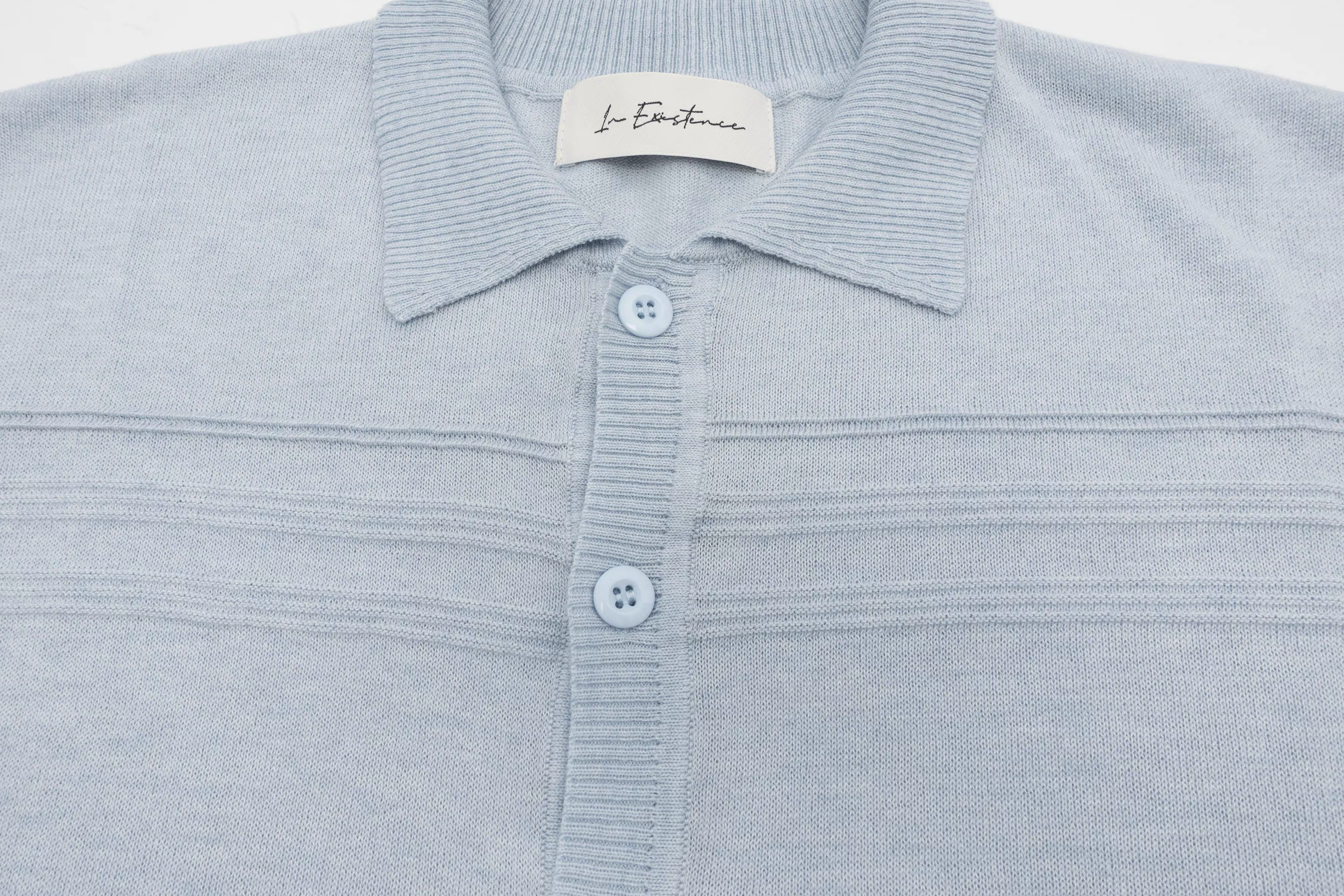 IN EXISTENCE Jacquard-Trim Wool-Blend Knit Half Shirt, premium urban and streetwear designers apparel on PROJECTISR.com, IN EXISTENCE