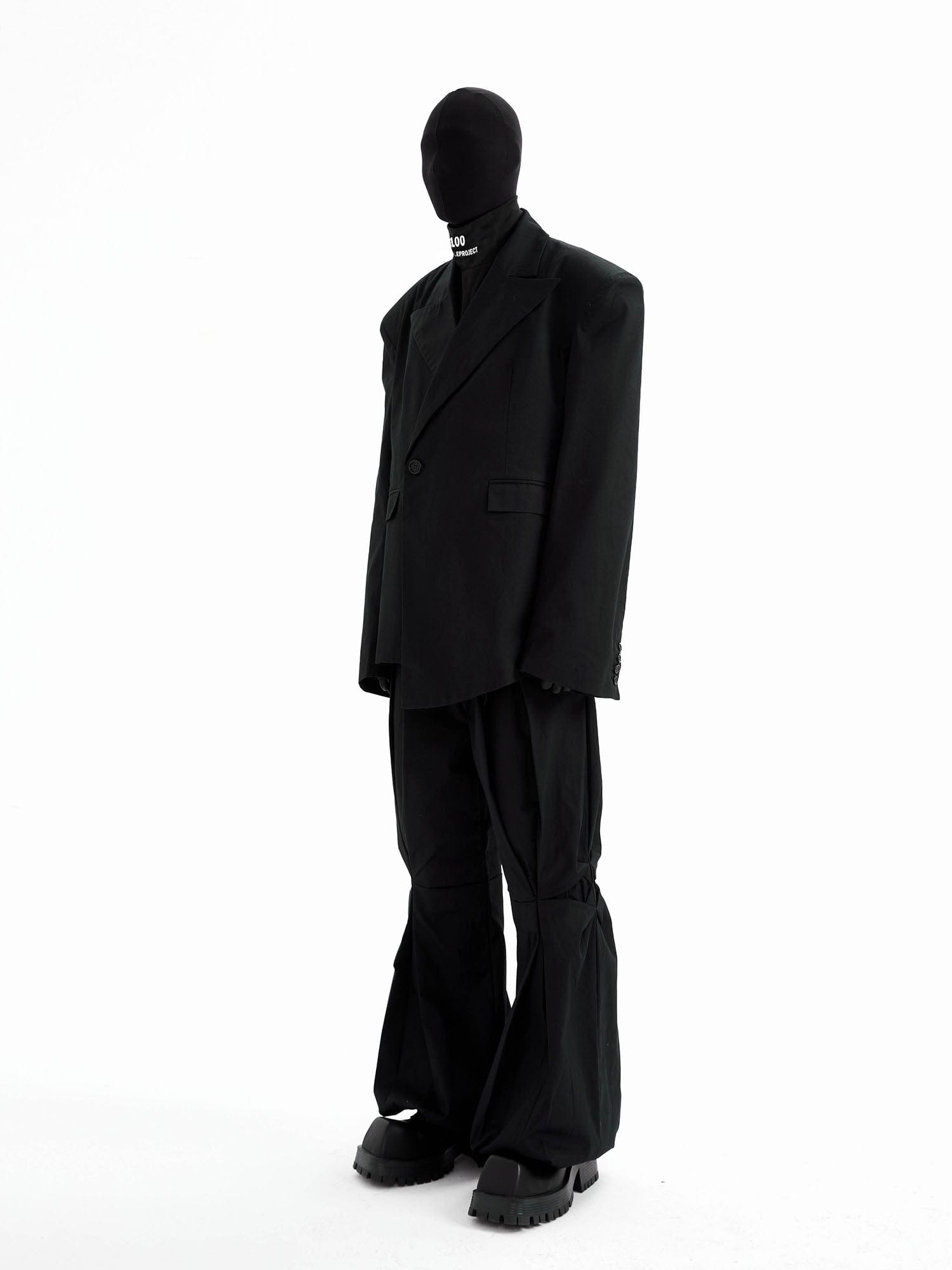 TRIANGLE PROJECT Asymmetrical Padded-Shoulder Oversized Blazer, premium urban and streetwear designers apparel on PROJECTISR.com, TRIANGLE PROJECT