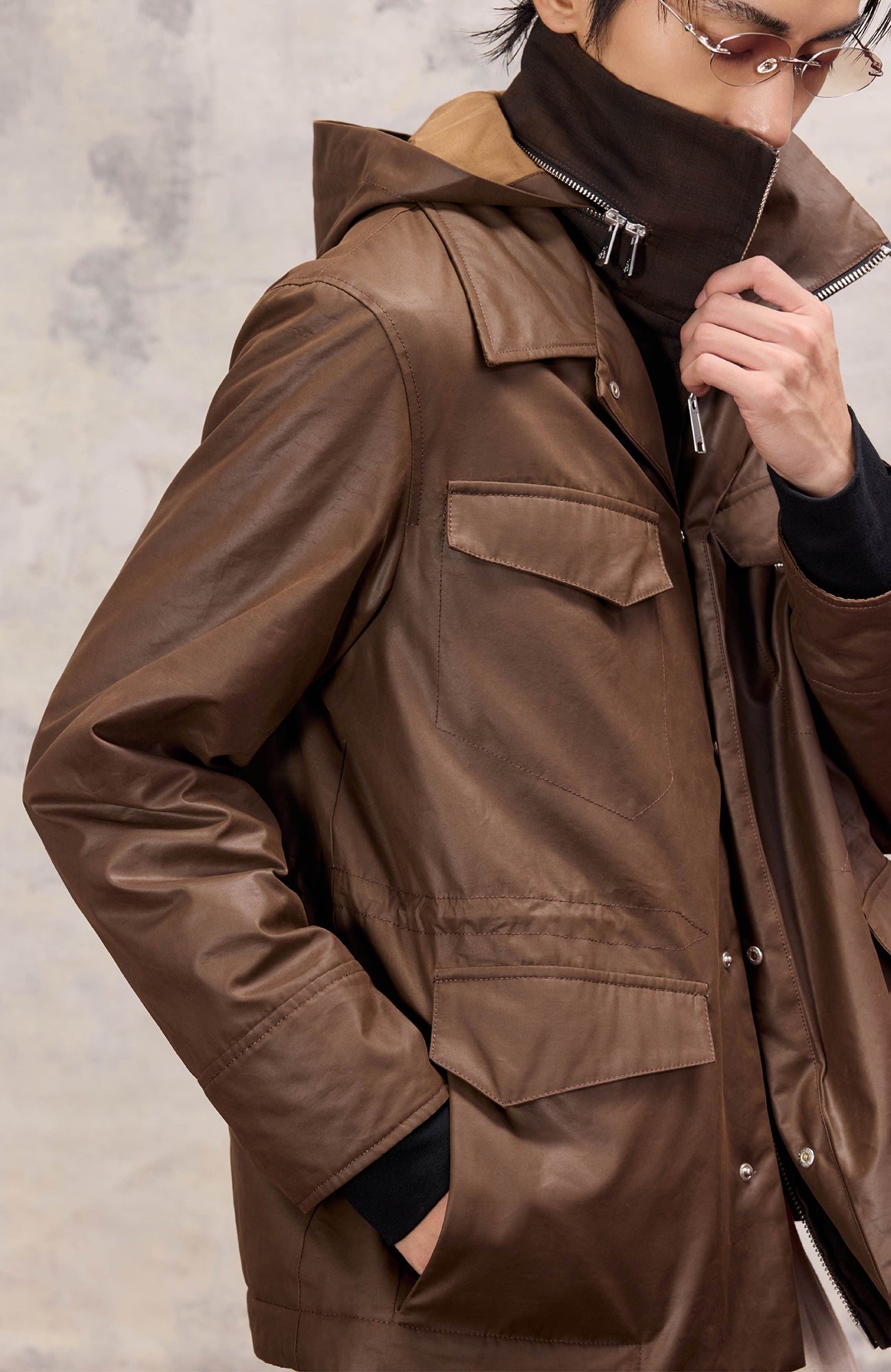 ALVNG AR ANTS Faux Layered Waist-Cinched Jacket