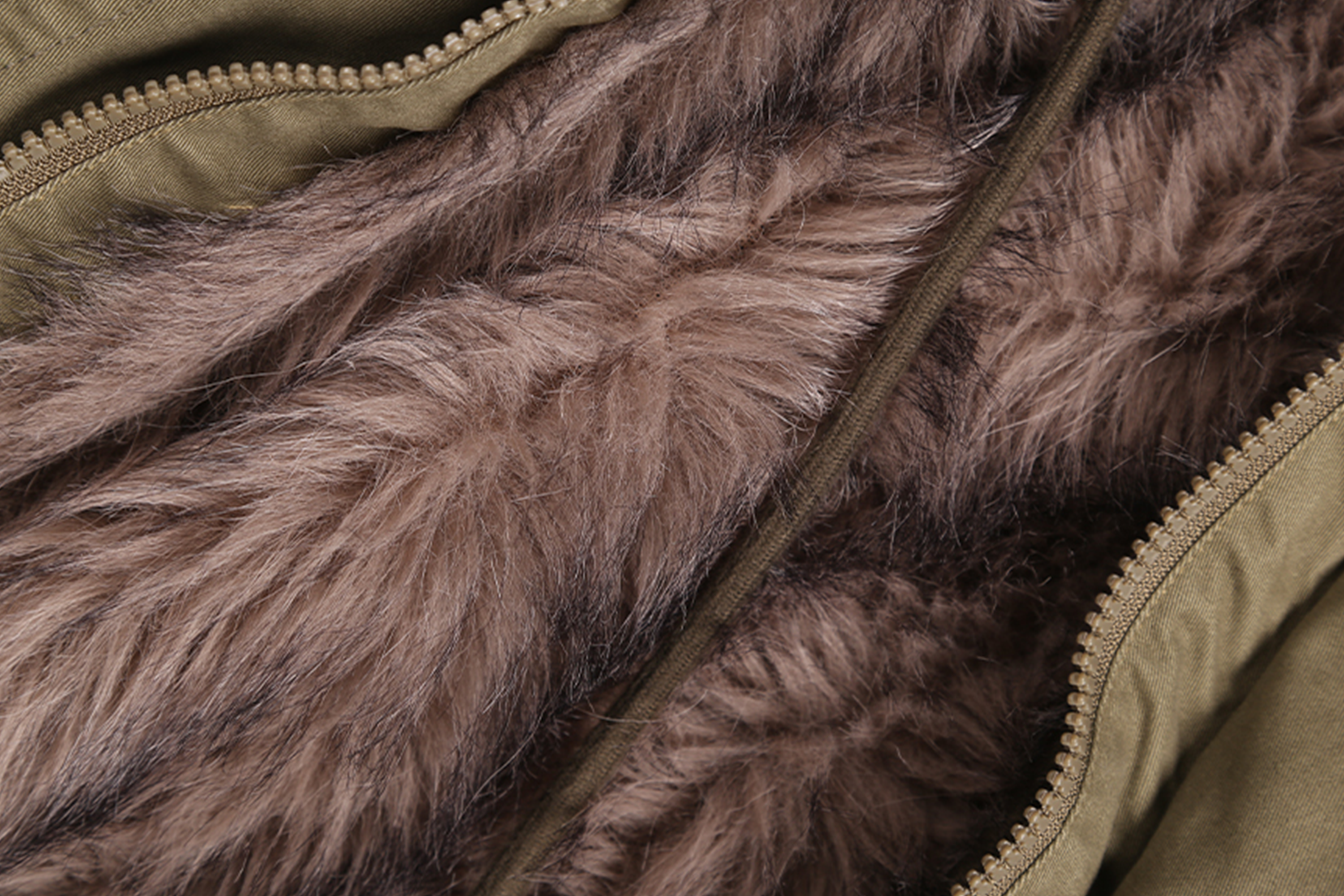 TRECLUB Retro Faux Fur Lining Oversized Parka