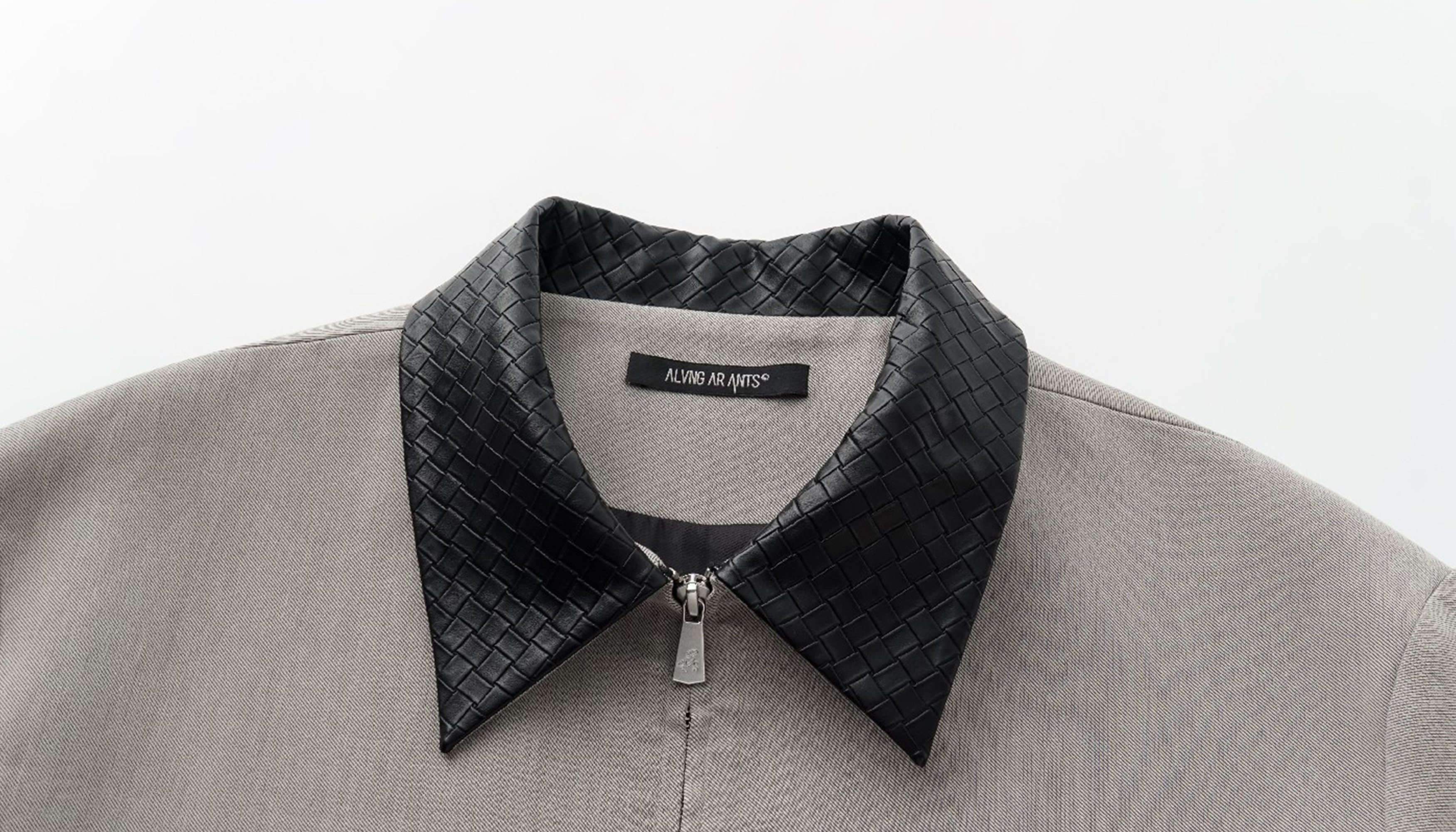 ALVNG AR ANTS Minimal Contrast Woven Collar Jacket