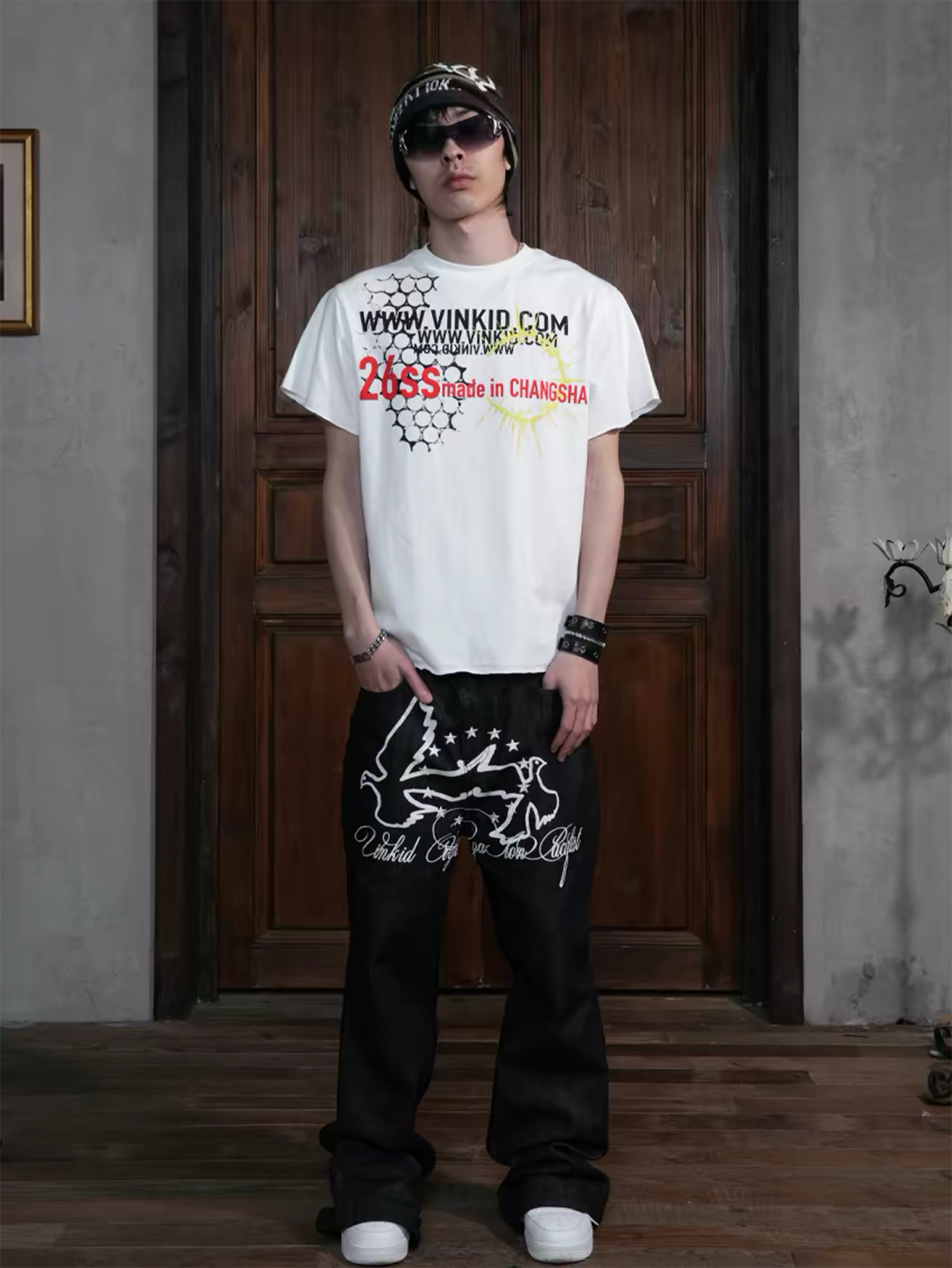 VINKID Double Pigeon Star Graphic Jeans