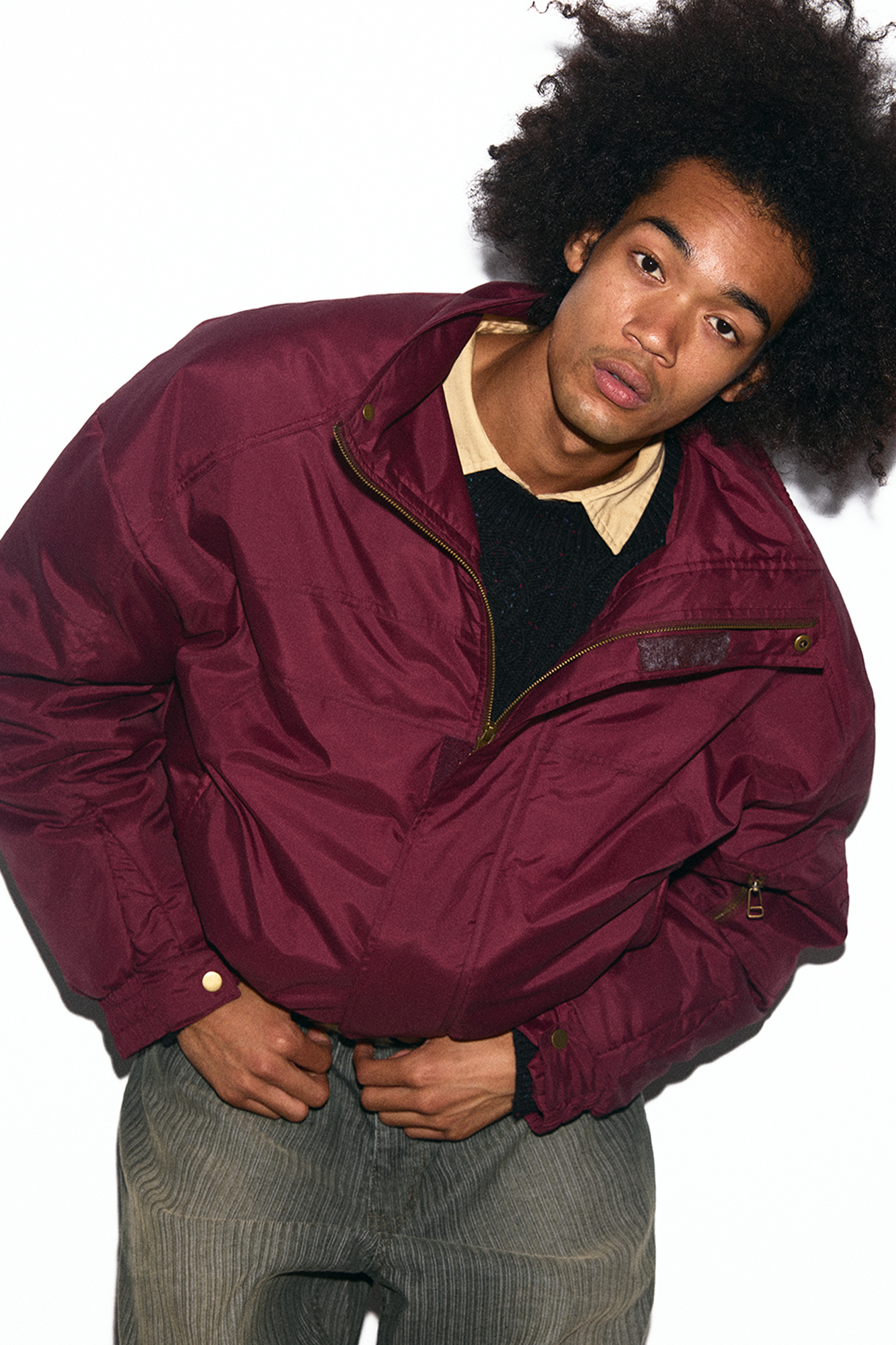 TRECLUB Modern High-Neck Cropped Down Jacket