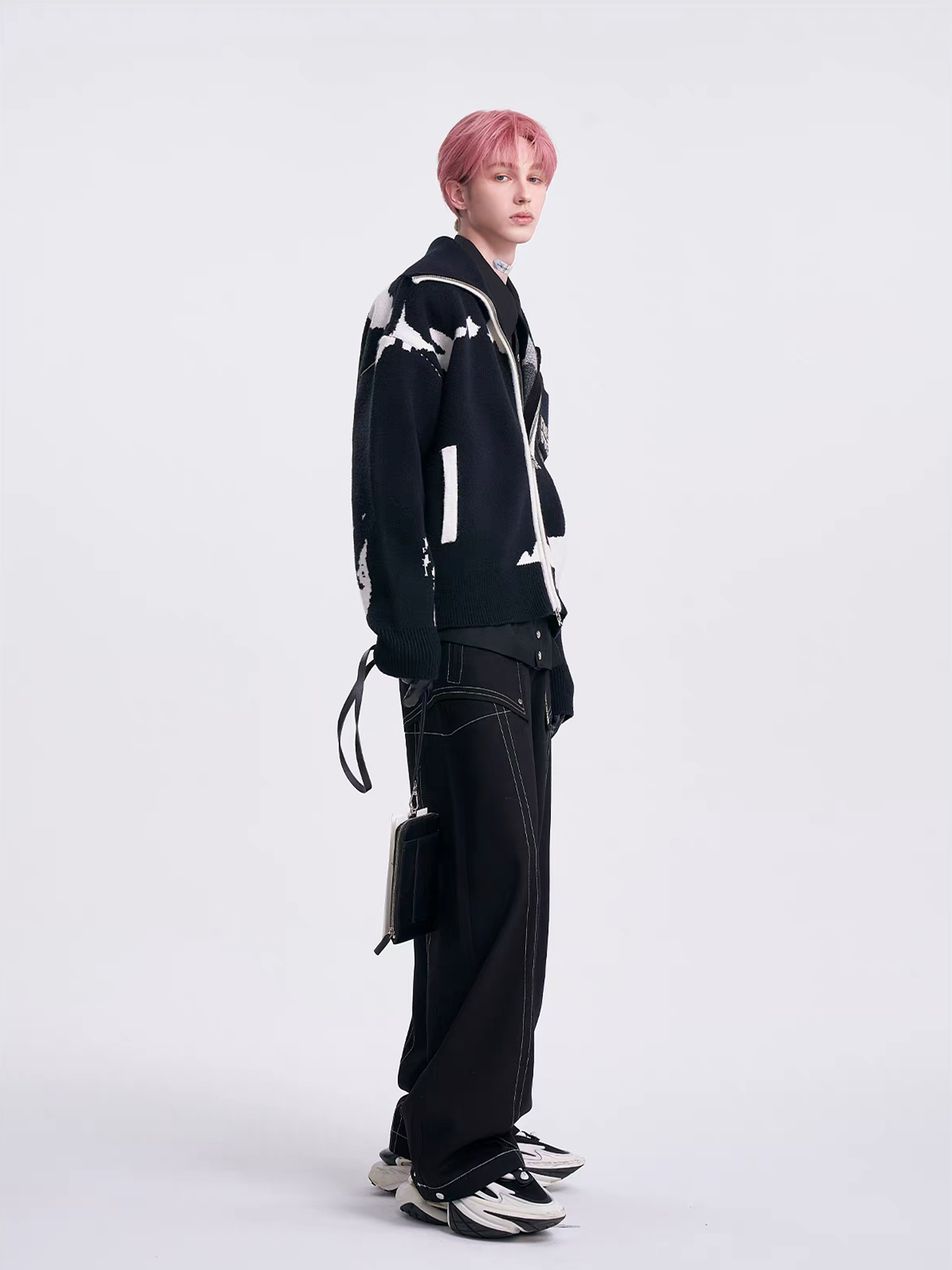 TIWILLTANG Jacquard LOGO Patch Knit Jacket