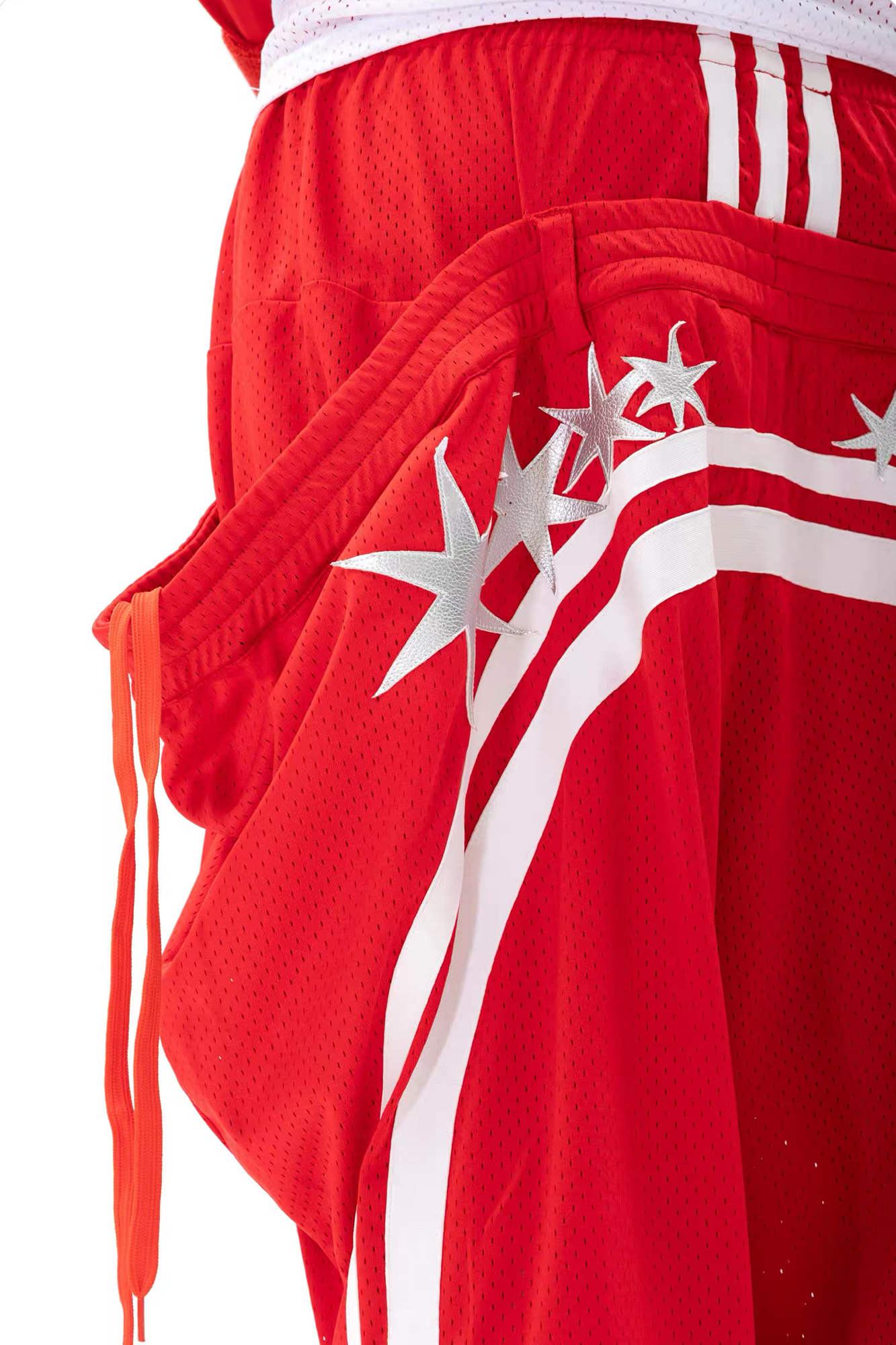 VANGUARDIA Sagging Mesh Layered Sport Shorts