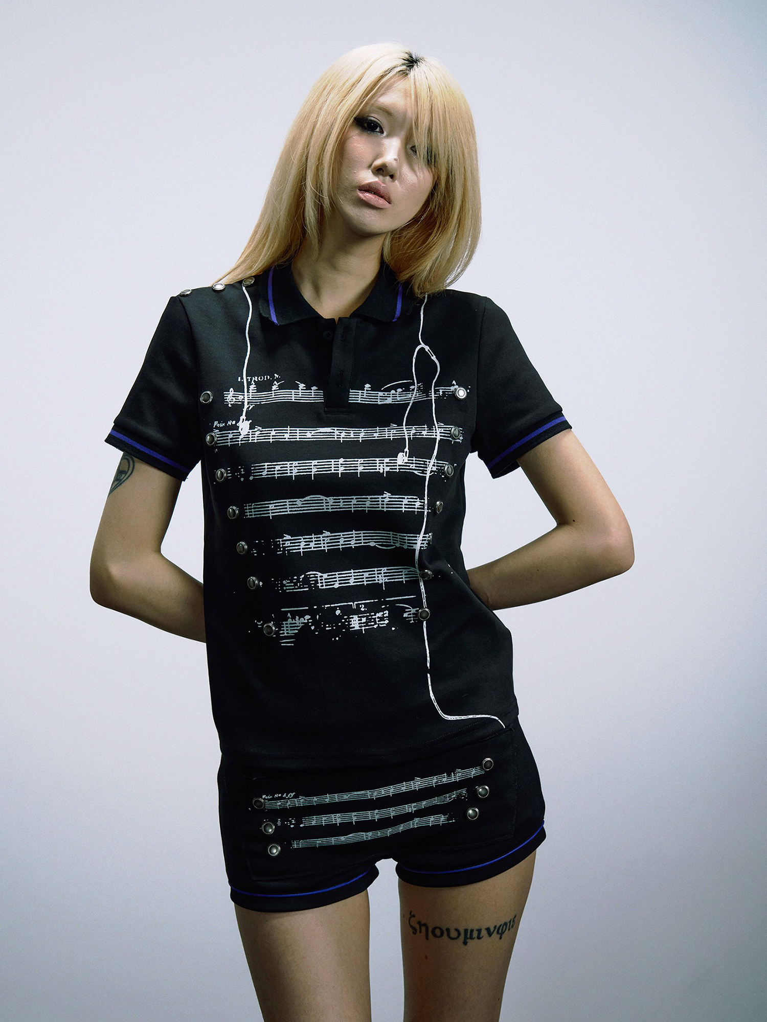 PAIKI Napoleon Score Headphone Slim Polo Shirt