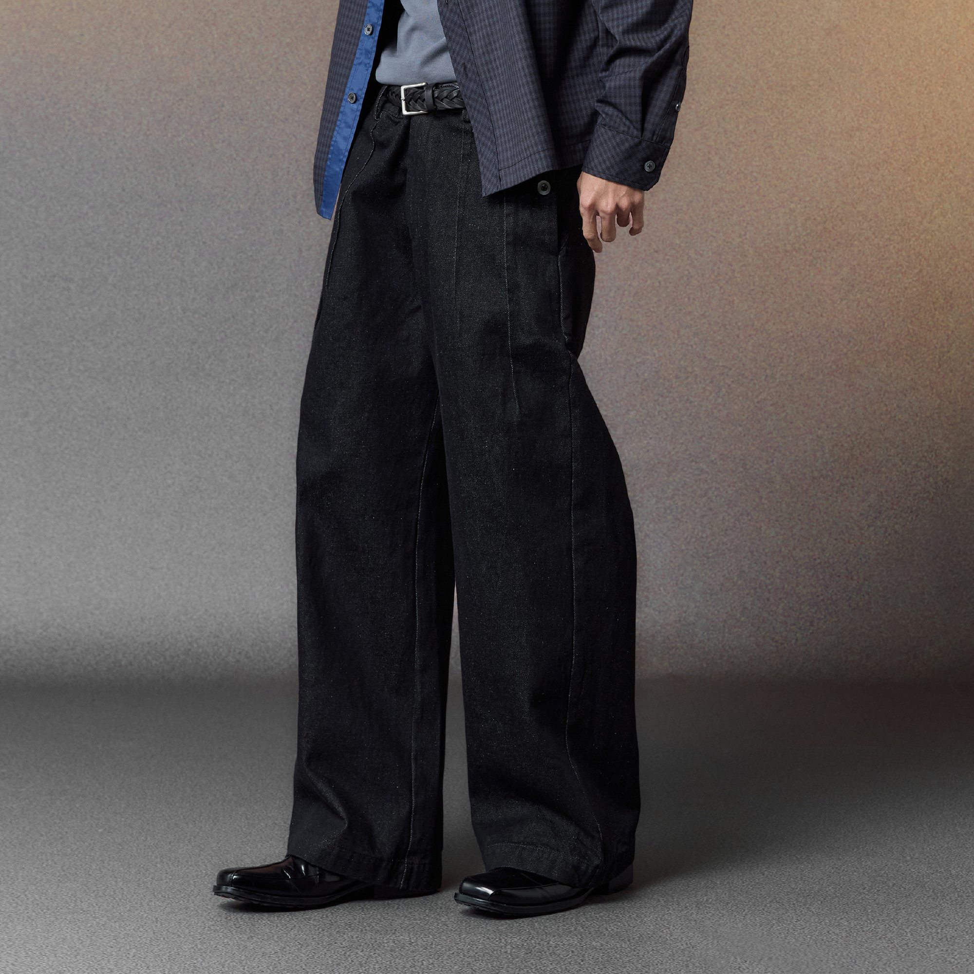 ALVNG AR ANTS Pleated Straight-Leg Denim Trousers, premium urban and streetwear designers apparel on PROJECTISR.com, ALVNG AR ANTS