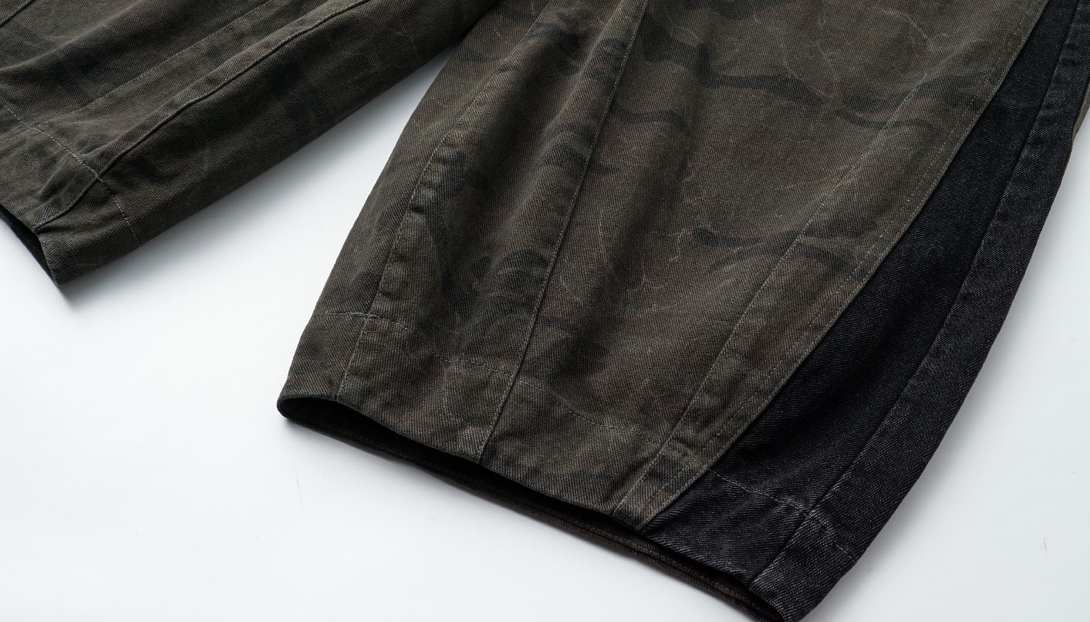 ALVNG AR ANTS Washed Camo Paneled Oversized Lantern Pants