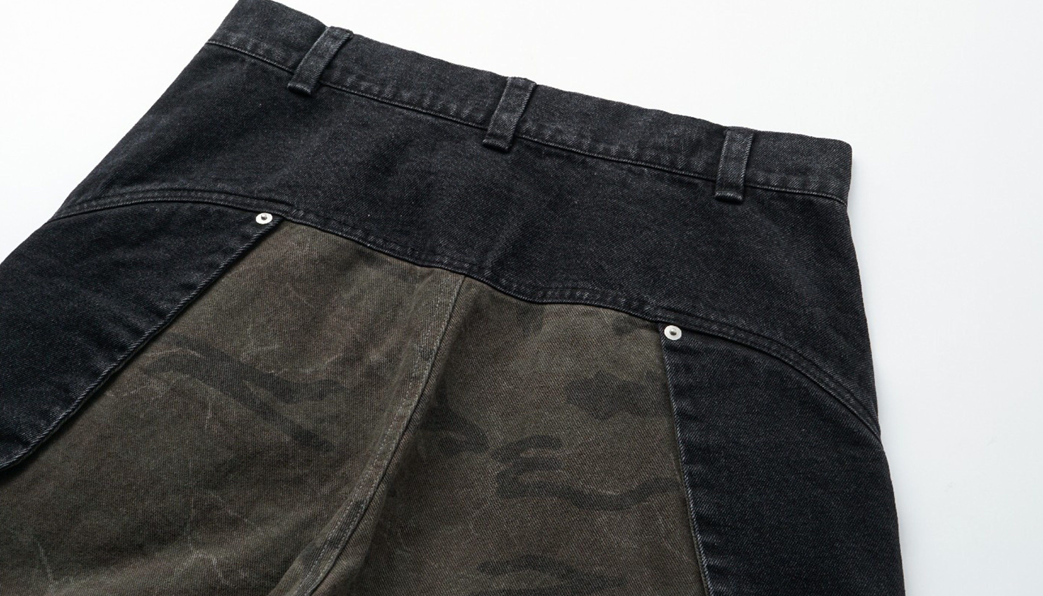 ALVNG AR ANTS Washed Camo Paneled Oversized Lantern Pants